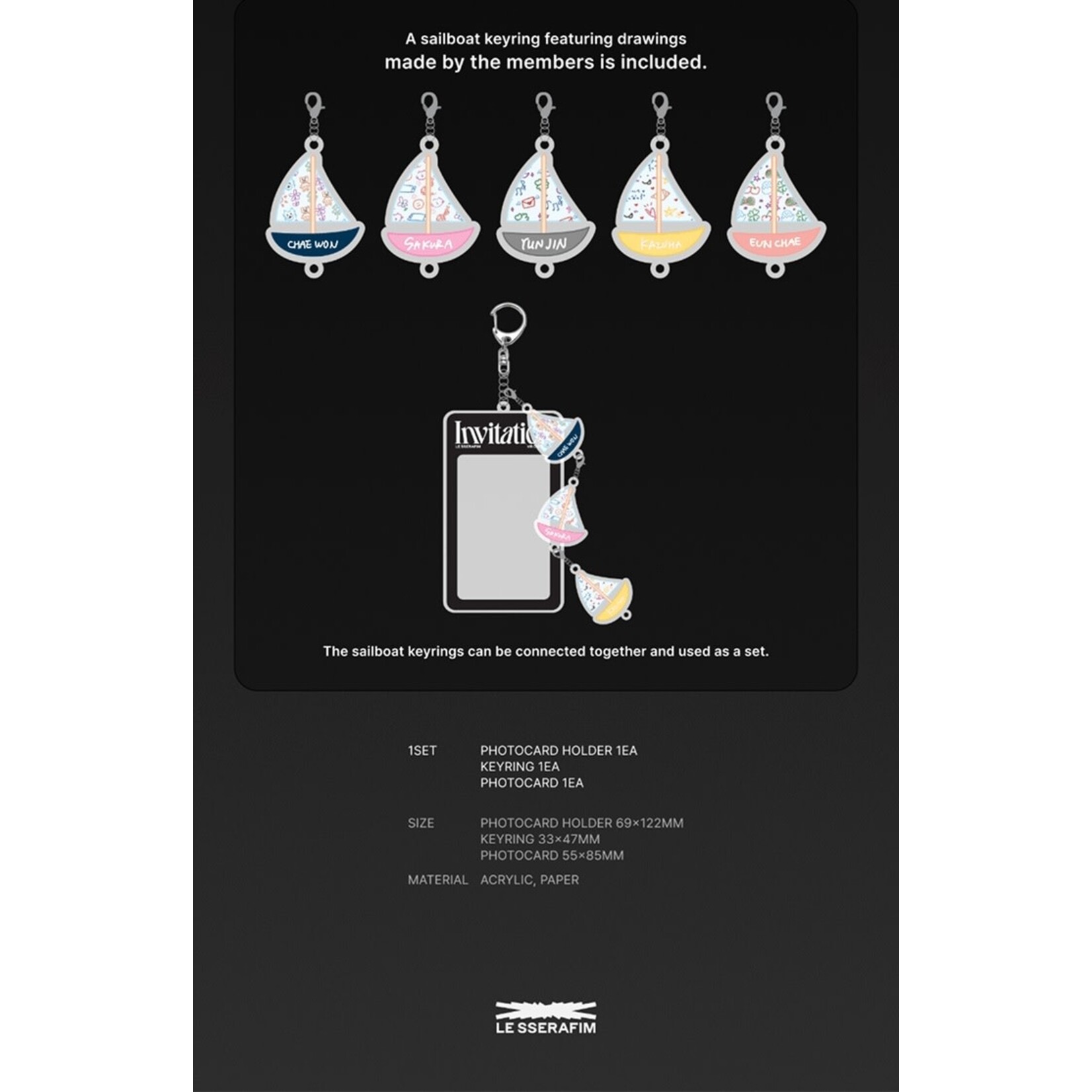 Le Sserafim LE SSERAFIM - [VR CONCERT：INVITATION] MD : Photocard Holder & Keyring Set