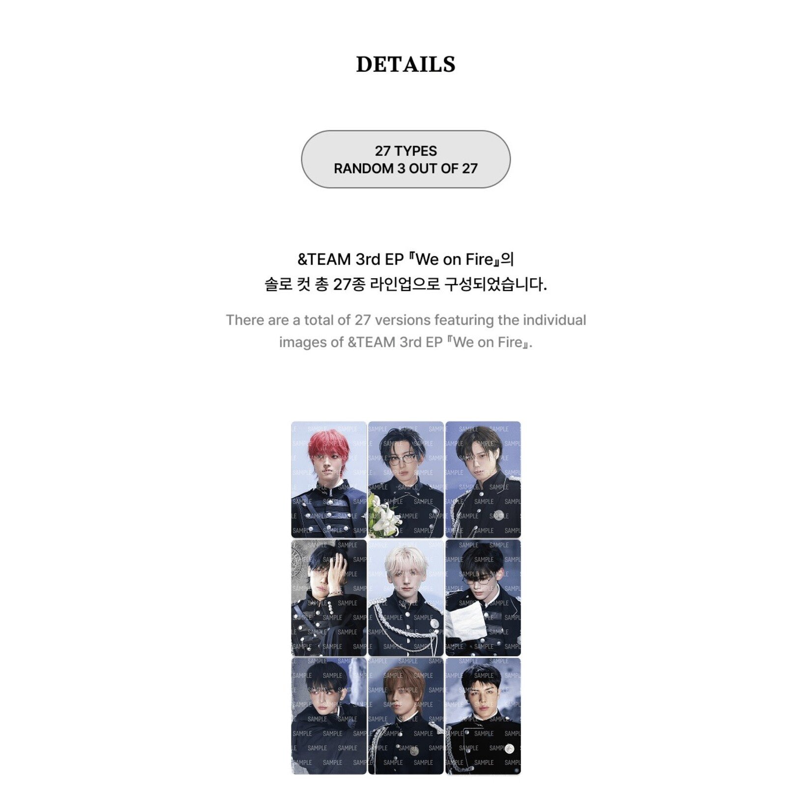 &Team &TEAM - JP 3rd EP 'We on Fire' OFFICIAL MERCH : PHOTO CARD