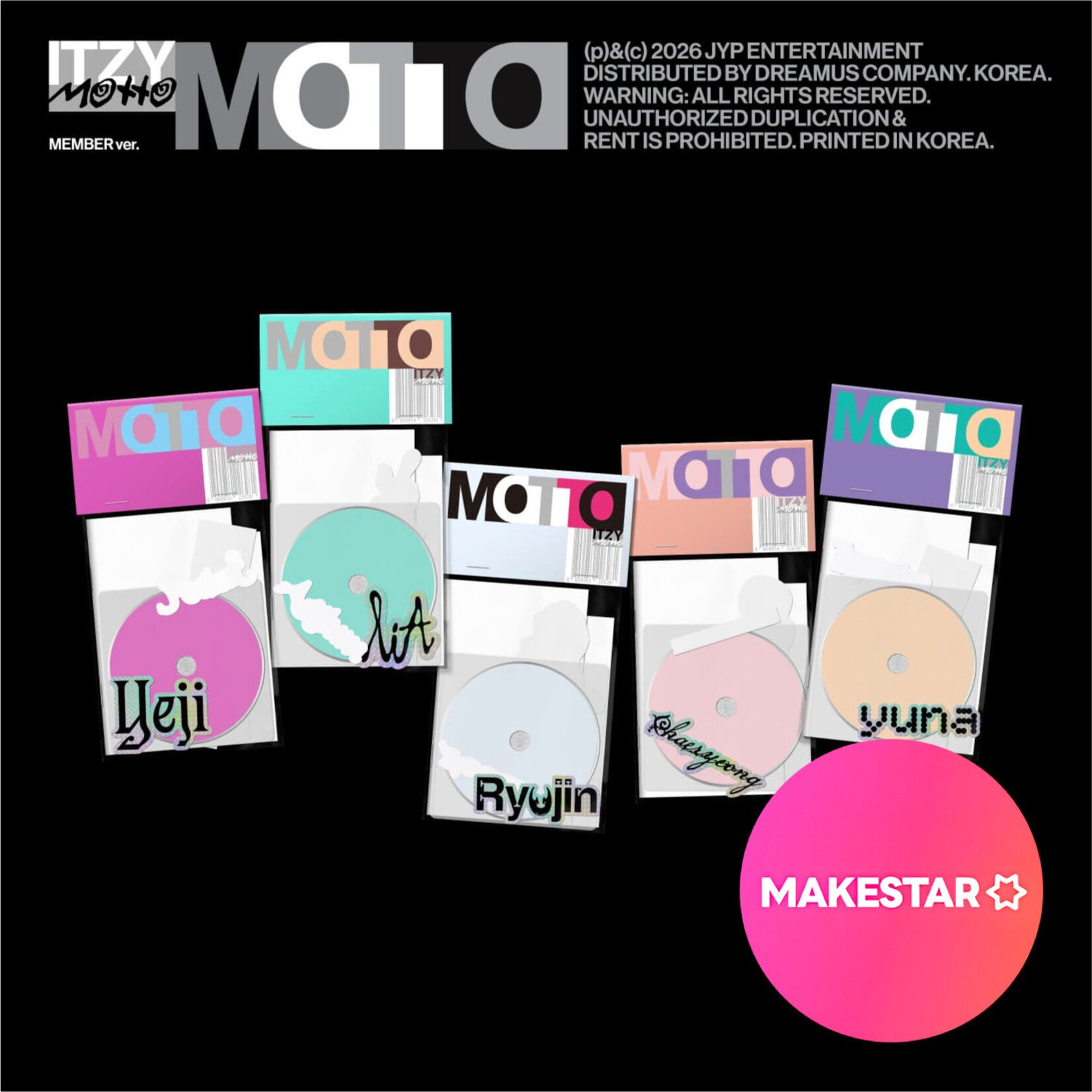 Itzy ITZY - [MOTTO] (MEMBER Ver.) + Random Photocard (MAKESTAR)