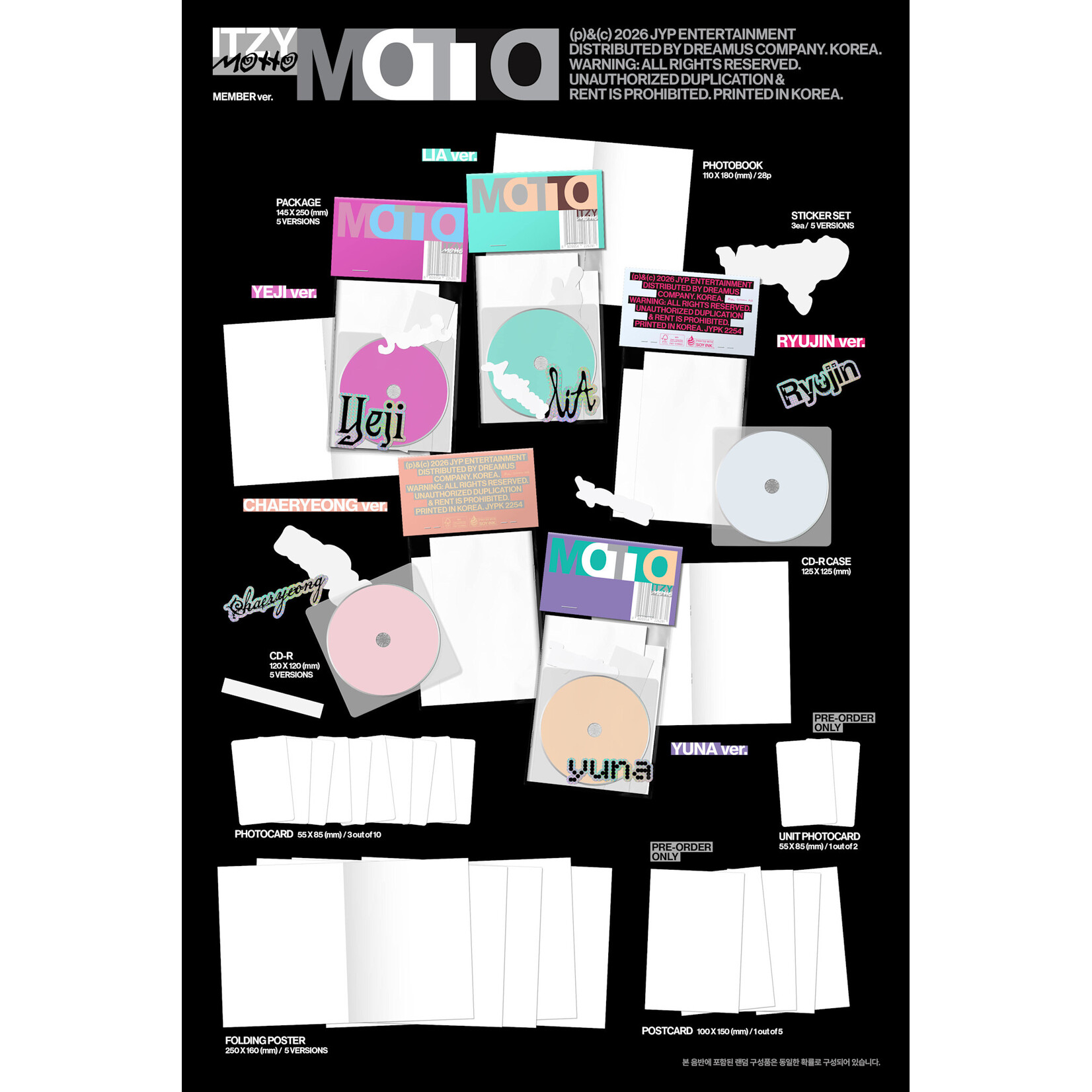 Itzy ITZY - [MOTTO] (MEMBER Ver.) + Random Photocard (Withmuu)