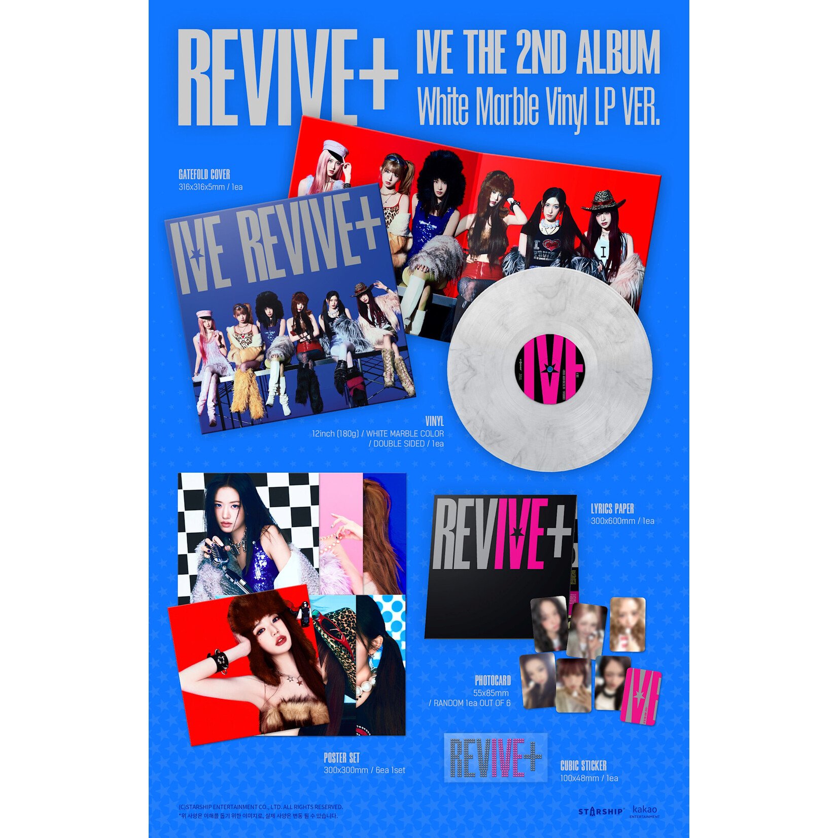 Ive IVE - THE 2ND ALBUM [REVIVE+] (White Marble Vinyl LP VER.) (LP)