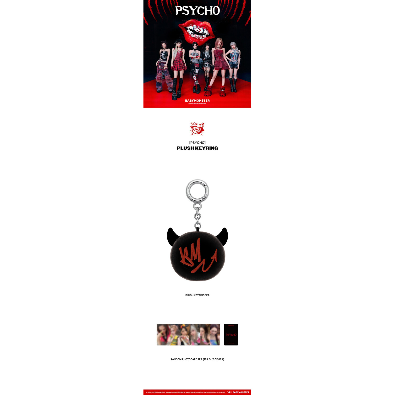BABYMONSTER [PSYCHO] BABYMONSTER PLUSH KEYRING