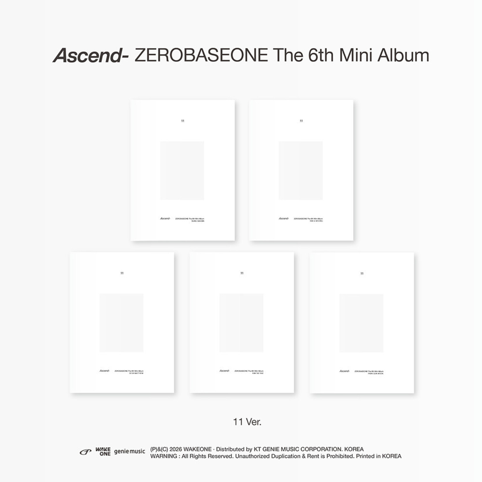 ZeroBaseOne ZEROBASEONE - The 6th Mini Album [Ascend-] (11 Ver.)