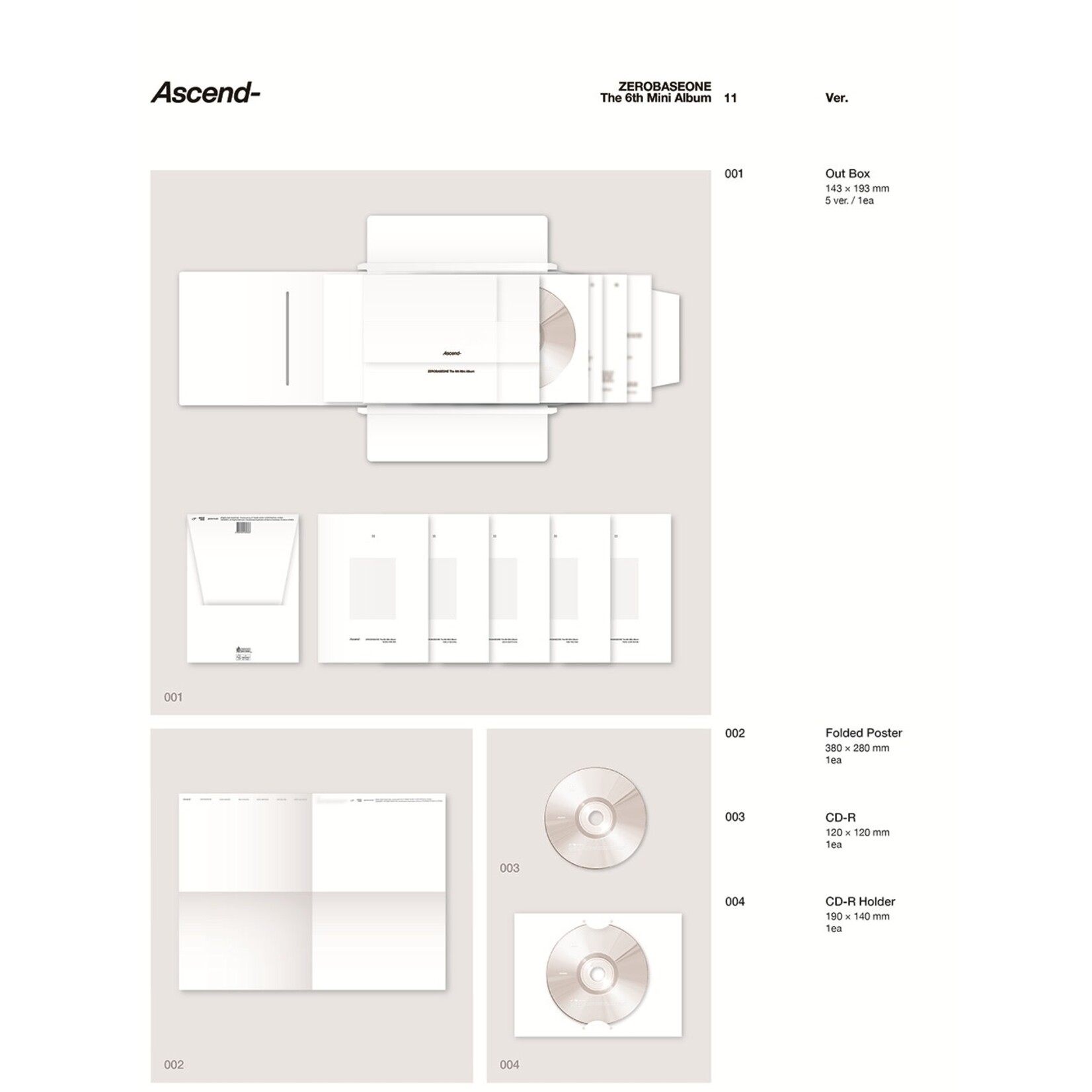 ZeroBaseOne ZEROBASEONE - The 6th Mini Album [Ascend-] (11 Ver.)