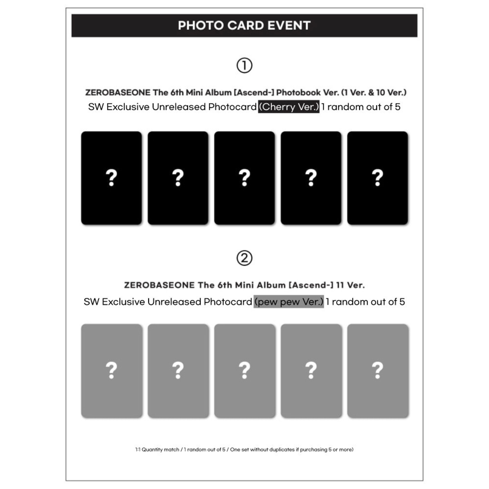 ZeroBaseOne ZEROBASEONE - The 6th Mini Album [Ascend-] (11 Ver.) + Random Photocard (SW)