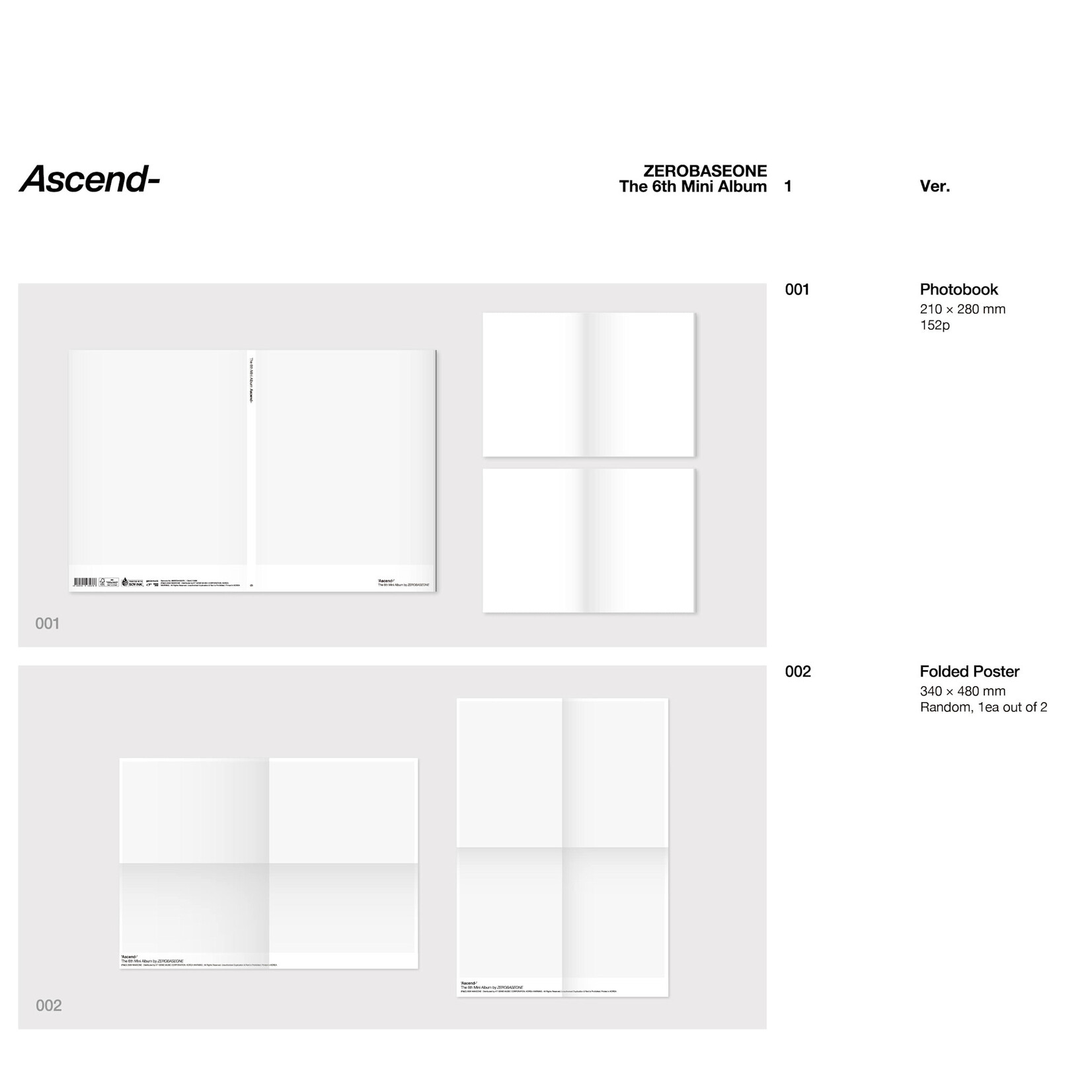 ZeroBaseOne ZEROBASEONE - The 6th Mini Album [Ascend-] (Photobook Ver. ) + Random Photocard (APPLE MUSIC)