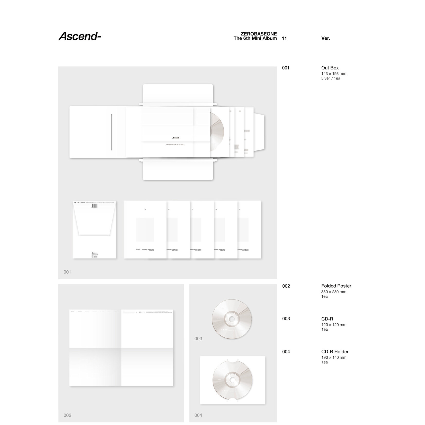 ZeroBaseOne ZEROBASEONE - The 6th Mini Album [Ascend-] (11 Ver.) + Random Photocard (APPLE MUSIC)