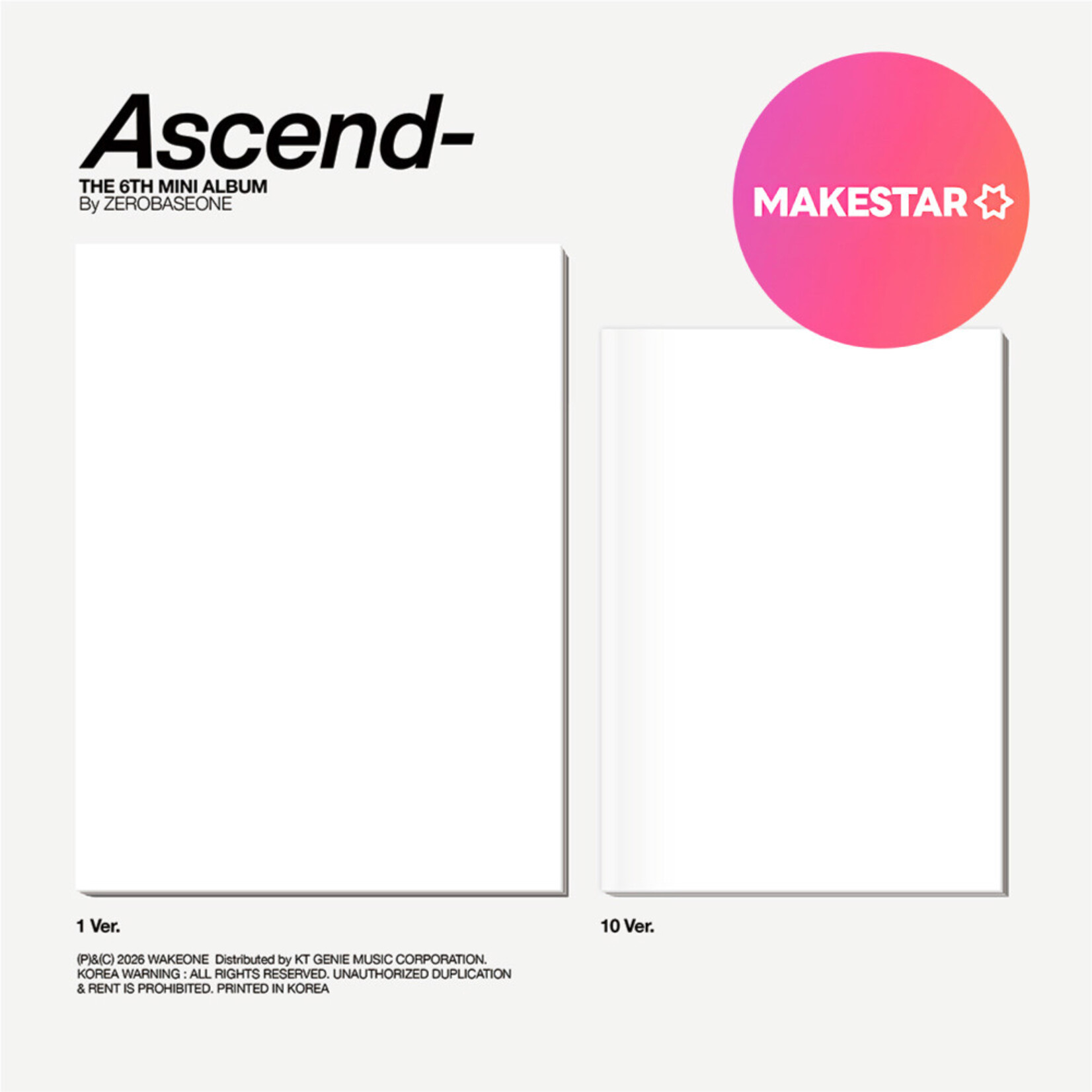 ZeroBaseOne ZEROBASEONE - The 6th Mini Album [Ascend-] (Photobook Ver. ) + Random Photocard (MAKESTAR)