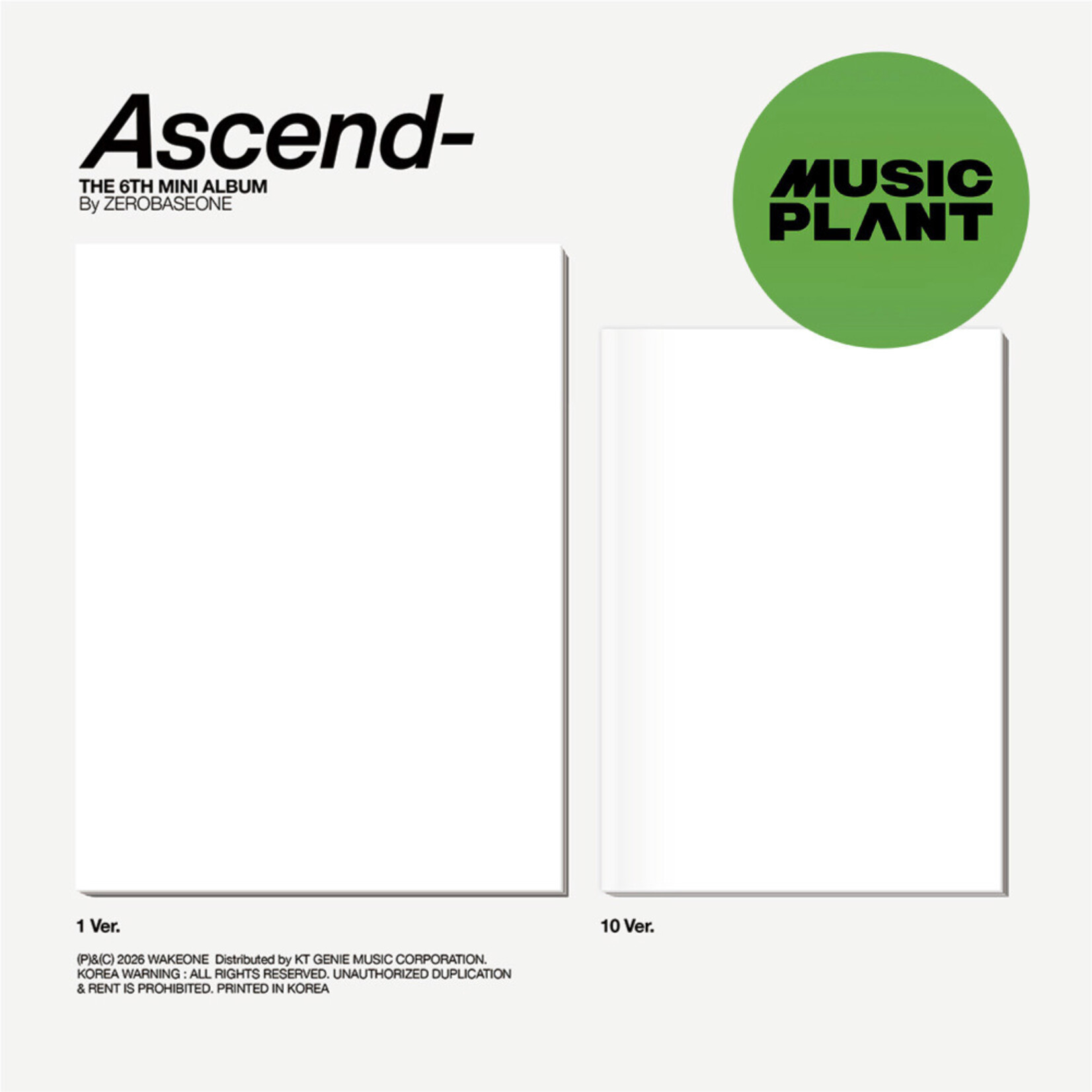 ZeroBaseOne ZEROBASEONE - The 6th Mini Album [Ascend-] (Photobook Ver. ) + Random Photocard (MUSICPLANT)