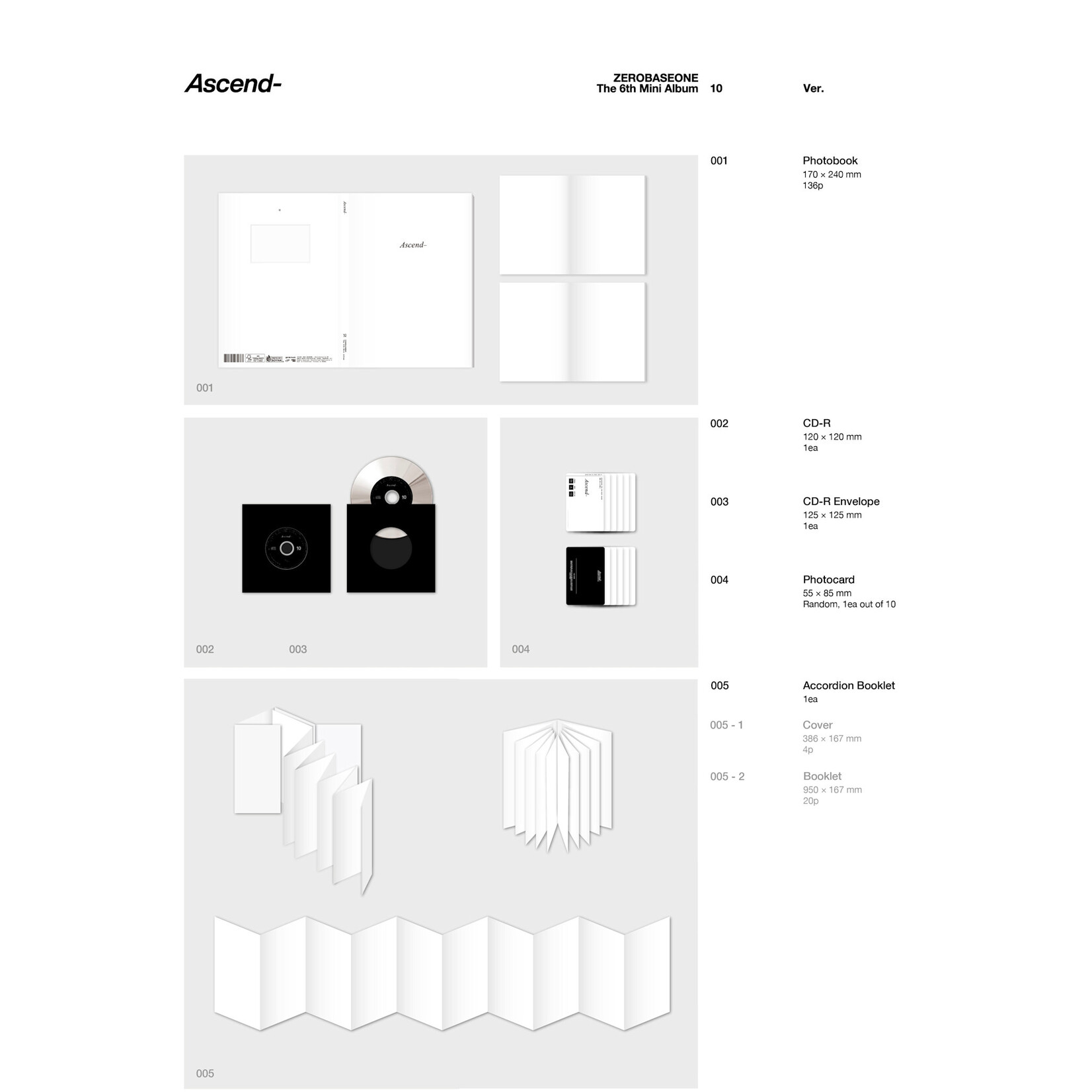ZeroBaseOne ZEROBASEONE - The 6th Mini Album [Ascend-] (Photobook Ver. ) + Random Photocard (HELLOLIVE)
