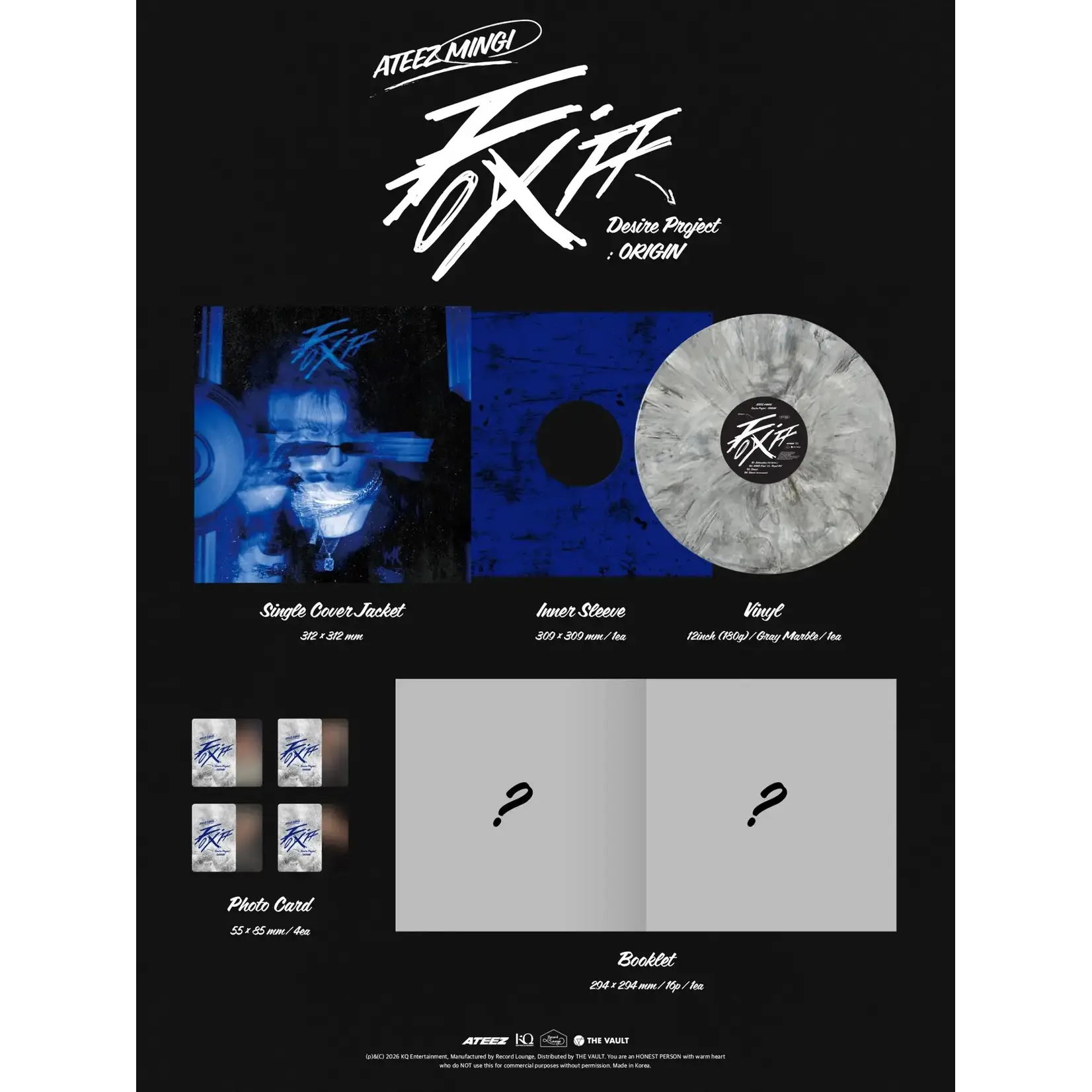 ATEEZ MINGI (ATEEZ) - [FIX OFF Desire Project : ORIGIN] (Gray Marbled Color LP)