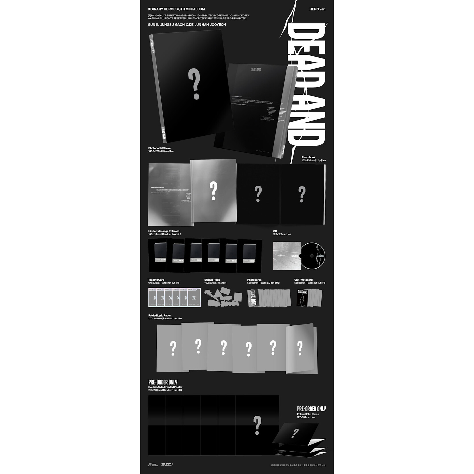 Xdinary Heroes Xdinary Heroes - 8th Mini Album [DEAD AND] (Photobook Ver.) + Random Photocard (HELLOLIVE)