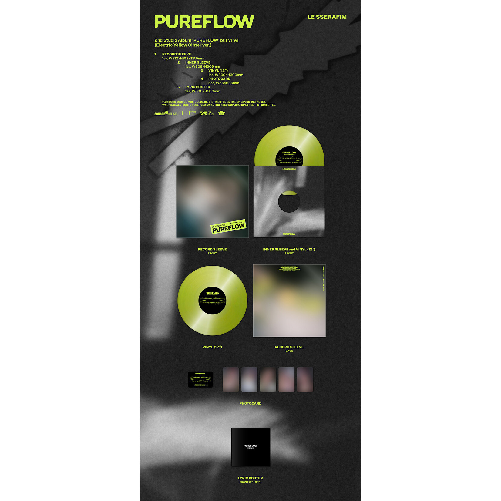 Le Sserafim LE SSERAFIM - 2nd Studio Album [PUREFLOW] pt.1 (Vinyl Ver.)