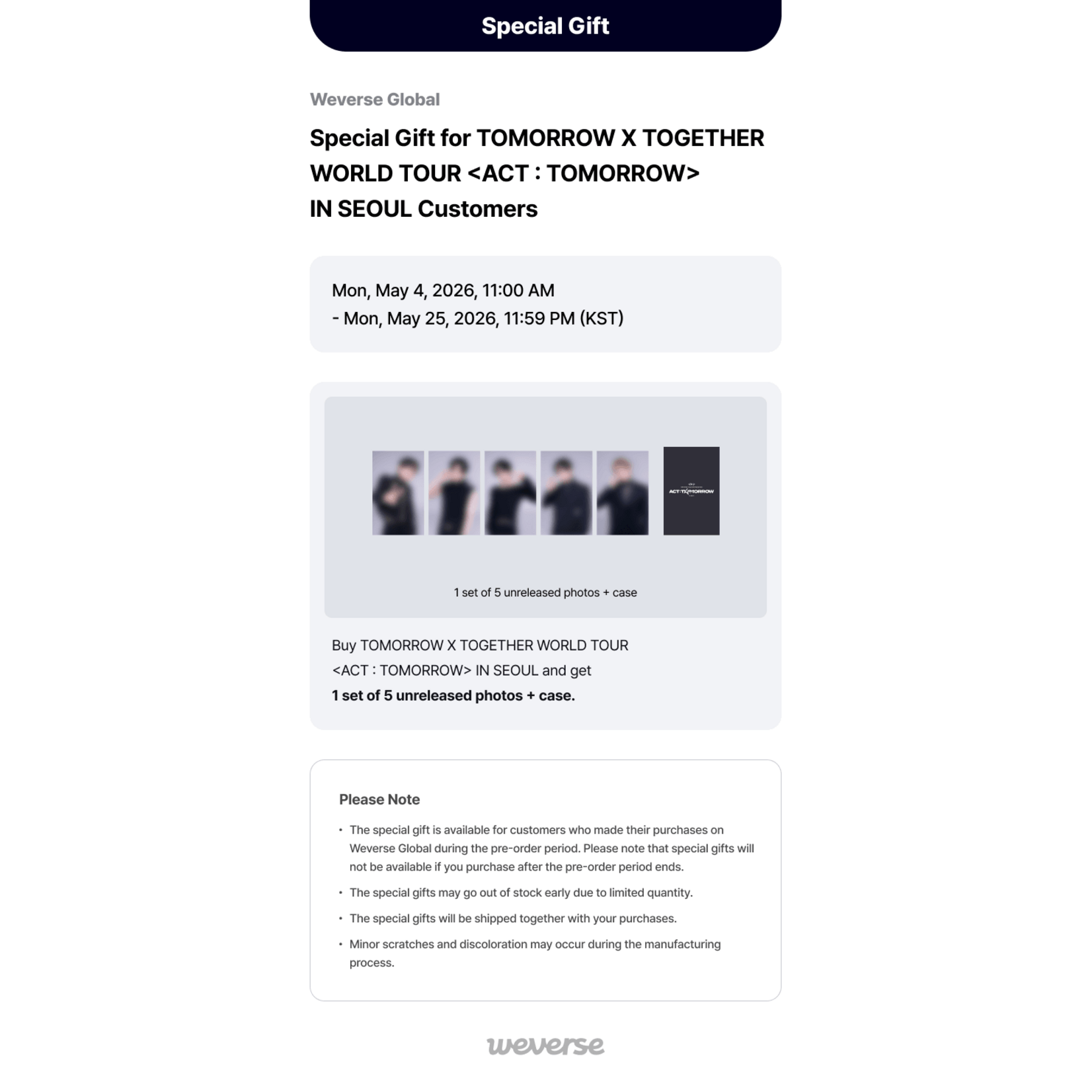 TXT TXT - TOMORROW X TOGETHER WORLD TOUR  IN SEOUL + Weverse Gift (WS)