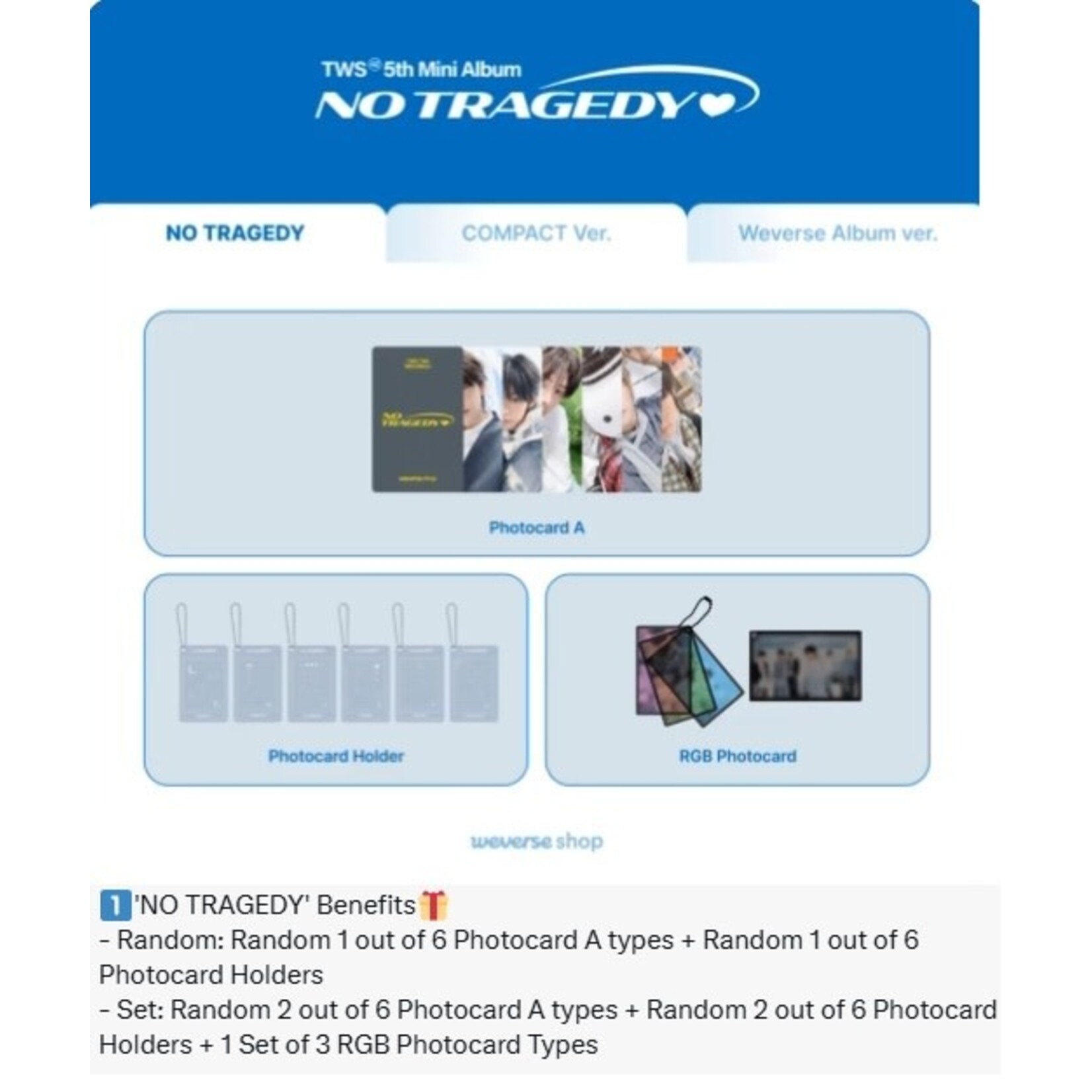 TWS TWS - 5th Mini Album 'NO TRAGEDY' (Photobook Ver.) + Weverse Gift (WS)