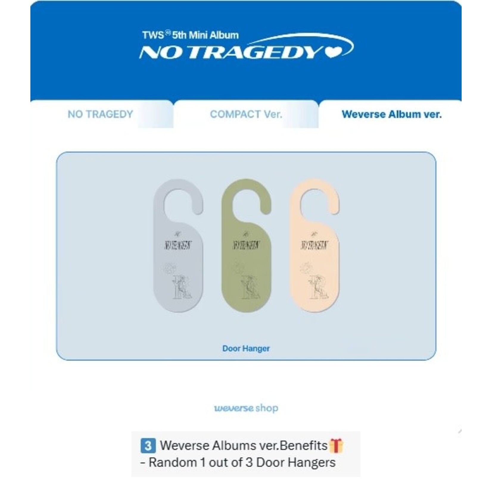 TWS TWS - 5th Mini Album 'NO TRAGEDY' Weverse Albums ver. + Weverse Gift (WS)