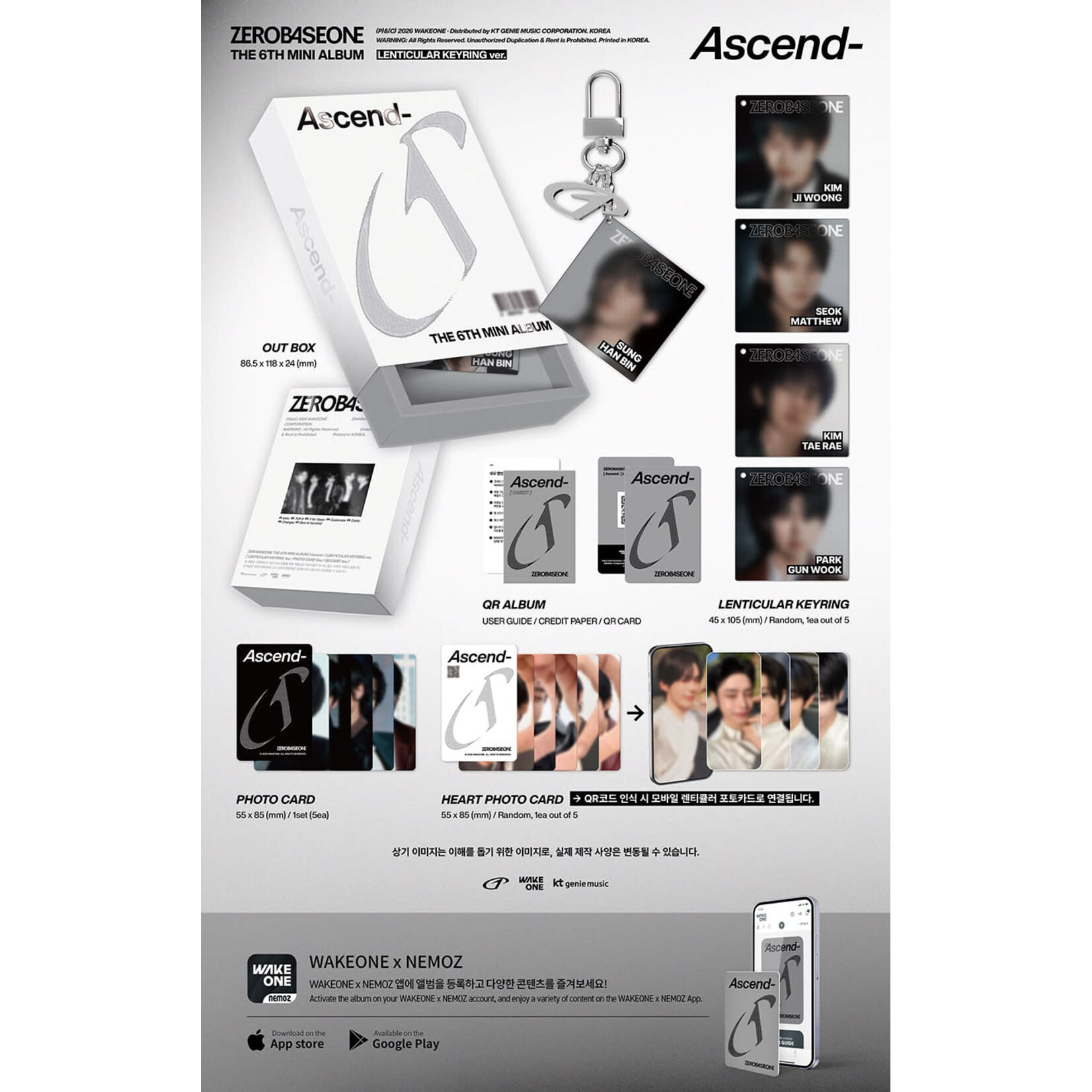 ZeroBaseOne ZEROBASEONE - The 6th Mini Album [Ascend-] (LENTICULAR KEYRING Ver.)