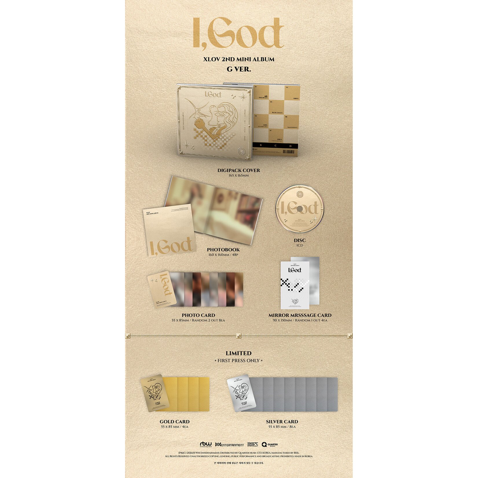 XLOV XLOV - 2ND MINI ALBUM [I,God] (FIRST PRESS)