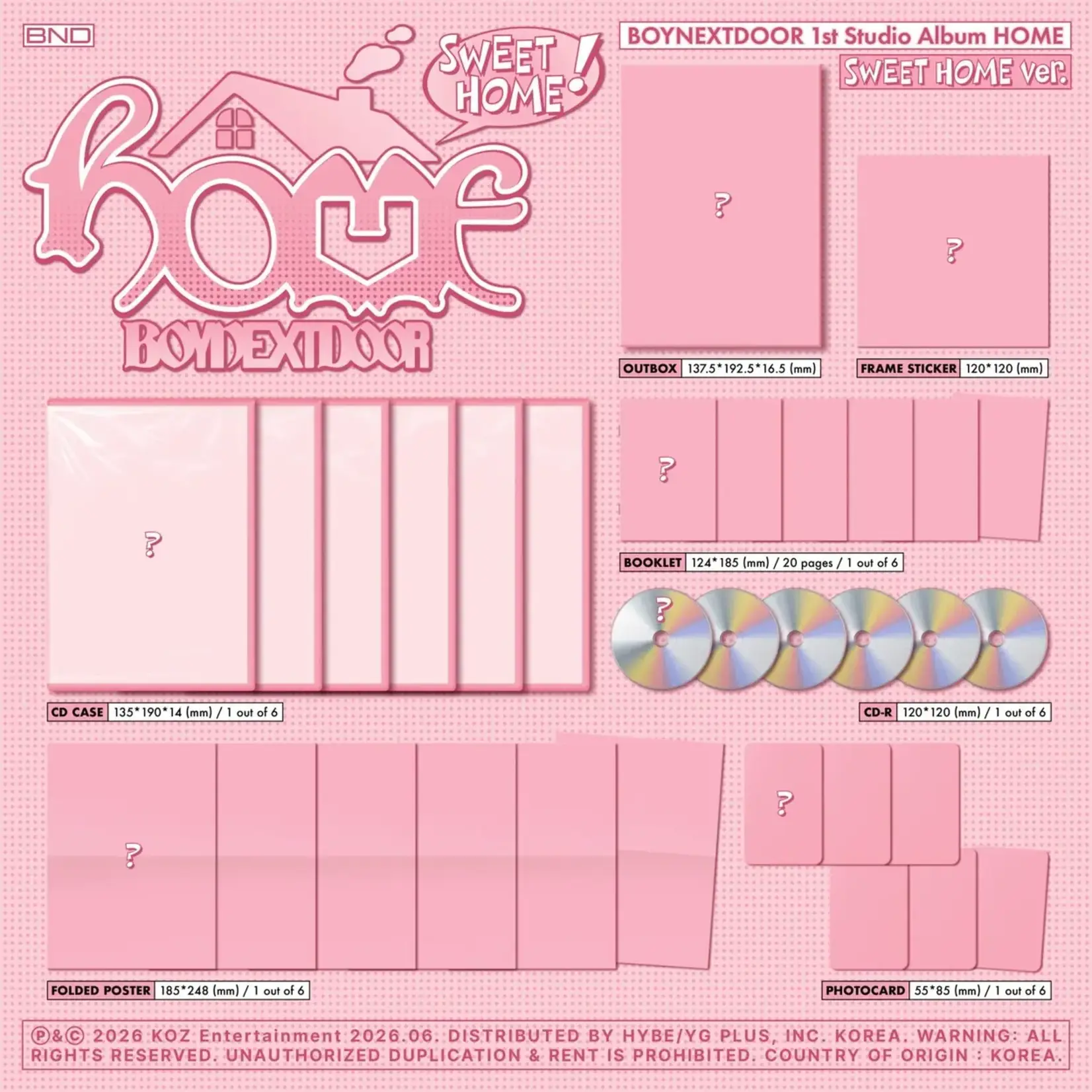 BoyNextDoor [EARLY-BIRD] BOYNEXTDOOR - 1st Studio Album [HOME] (SWEET HOME ver.) + Weverse Gift (WS)