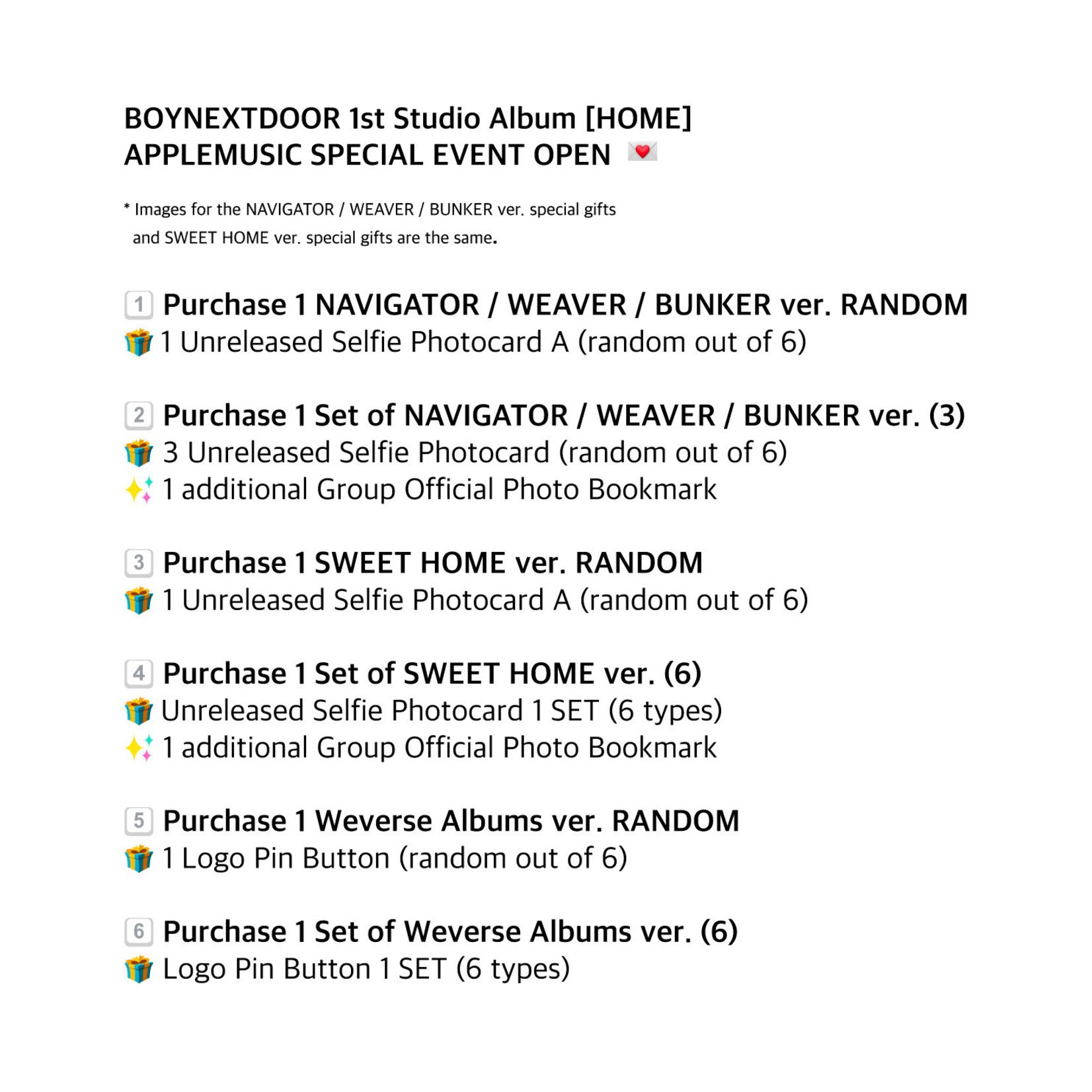 BoyNextDoor BOYNEXTDOOR - 1st Studio Album [HOME] (Photobook Ver.) + Random Photocard (APPLE MUSIC)