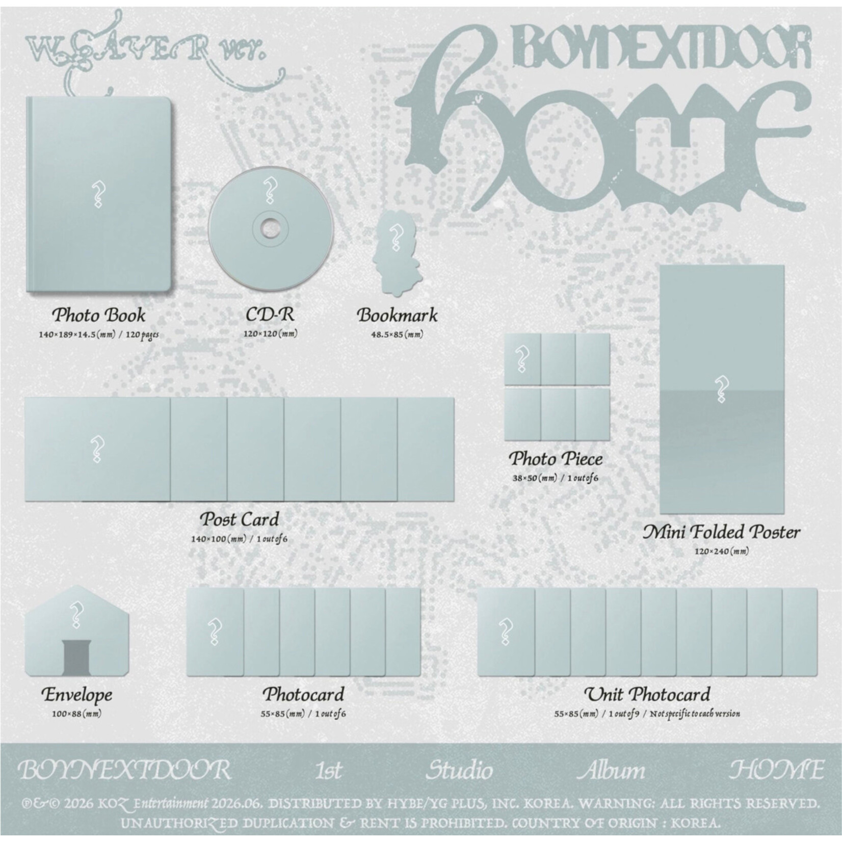 BoyNextDoor BOYNEXTDOOR - 1st Studio Album [HOME] (Photobook Ver.) + Random Photocard (APPLE MUSIC)