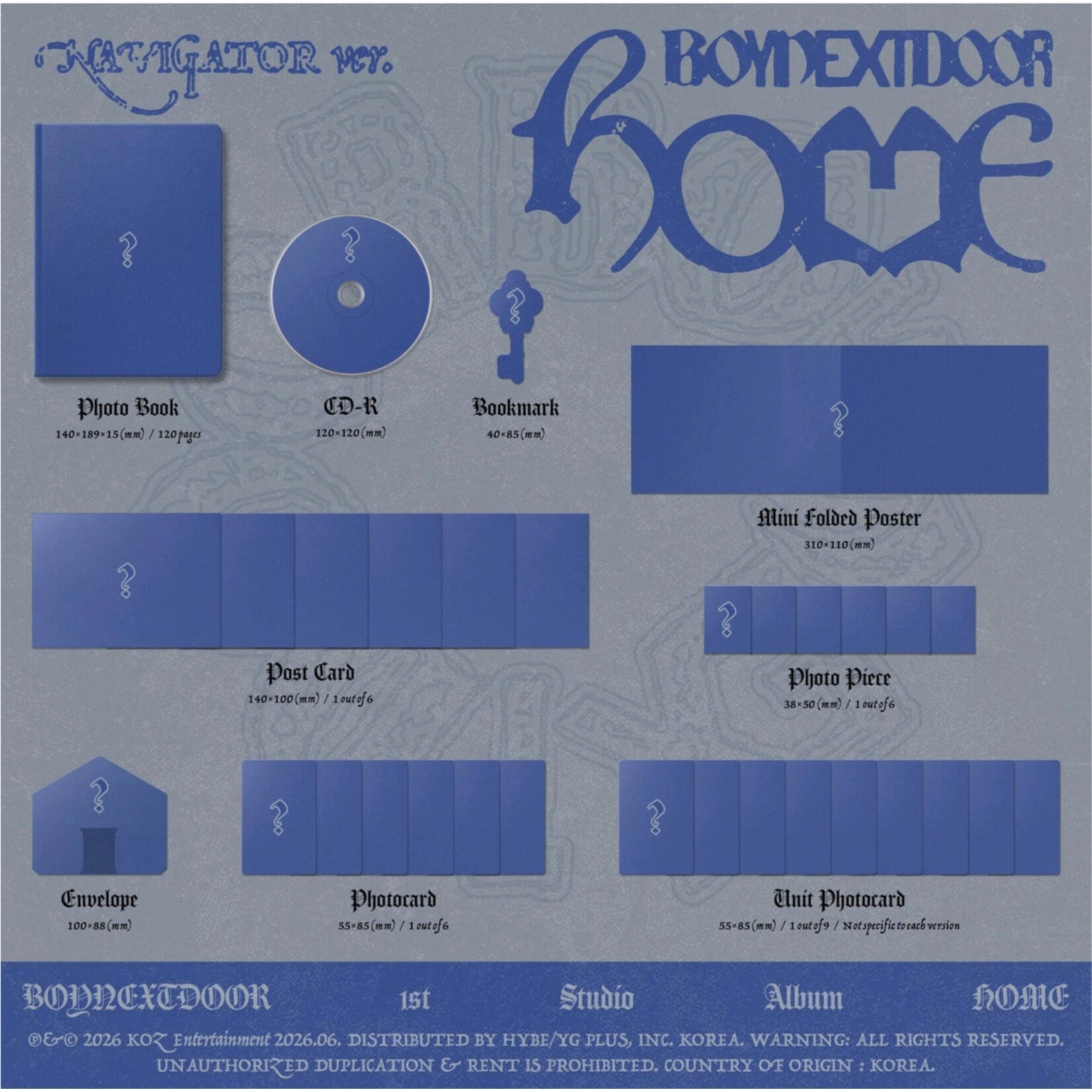 BoyNextDoor BOYNEXTDOOR - 1st Studio Album [HOME] (Photobook Ver.) + Random Photocard (MAKESTAR)
