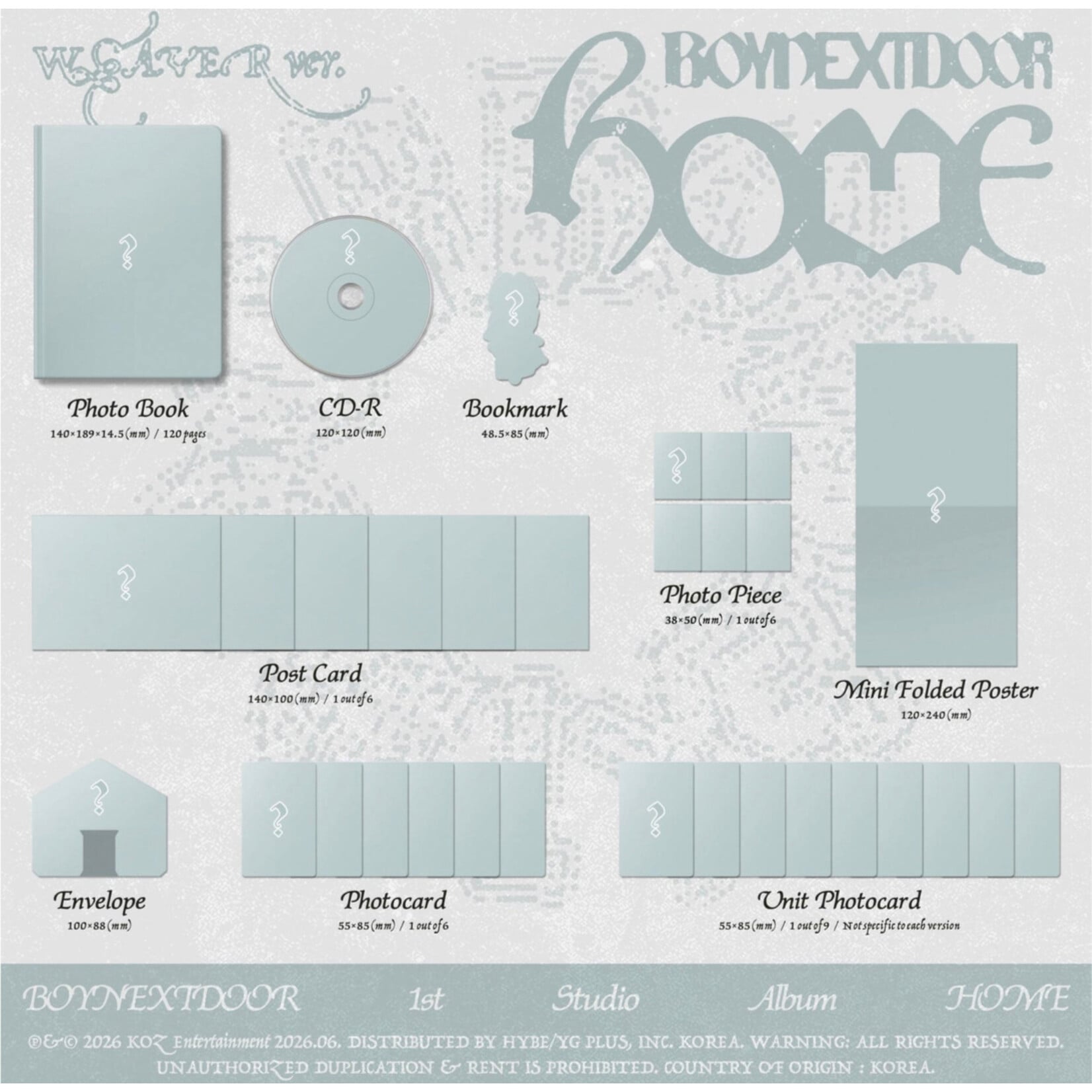 BoyNextDoor BOYNEXTDOOR - 1st Studio Album [HOME] (Photobook Ver.) + Random Photocard (MAKESTAR)
