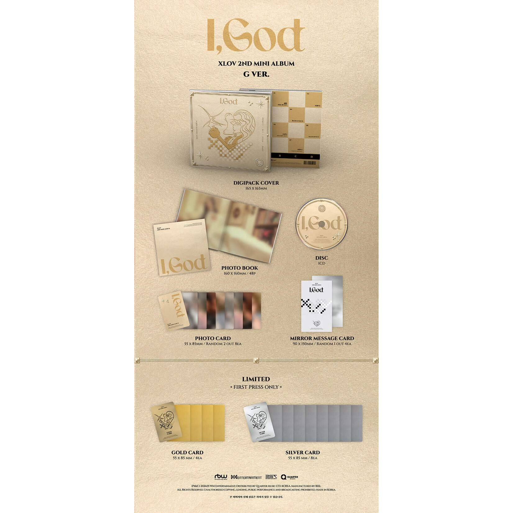 XLOV XLOV - 2ND MINI ALBUM [I,God] + Random Photocard (HELLOLIVE)
