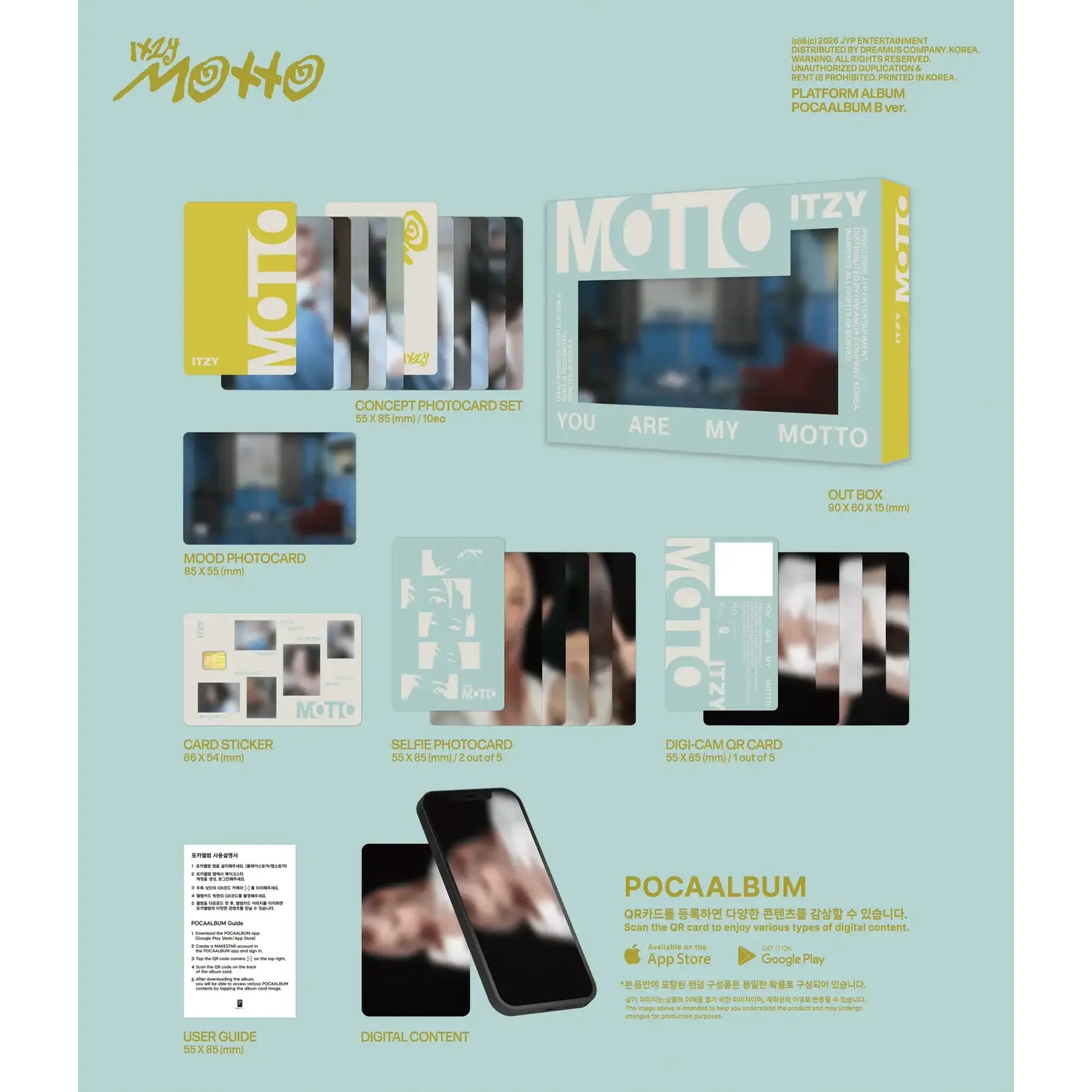 Itzy (LUCKY DRAW) ITZY - [Motto] (POCAALBUM Ver.) + Random Photocard (MAKESTAR)