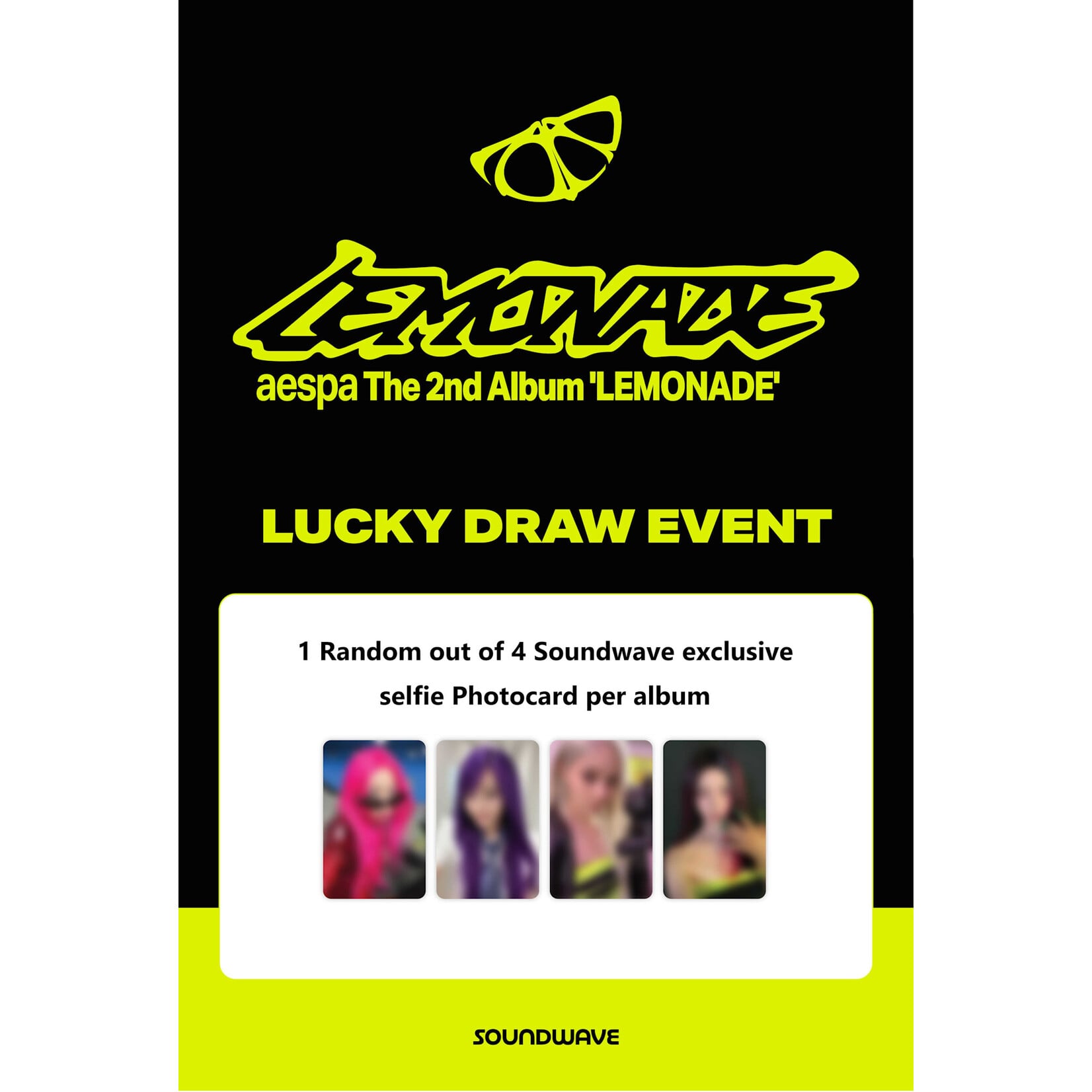 Aespa [LUCKY DRAW] aespa - 2nd Album [LEMONADE] (Mutant Ver.) + Random Photocard (SW)