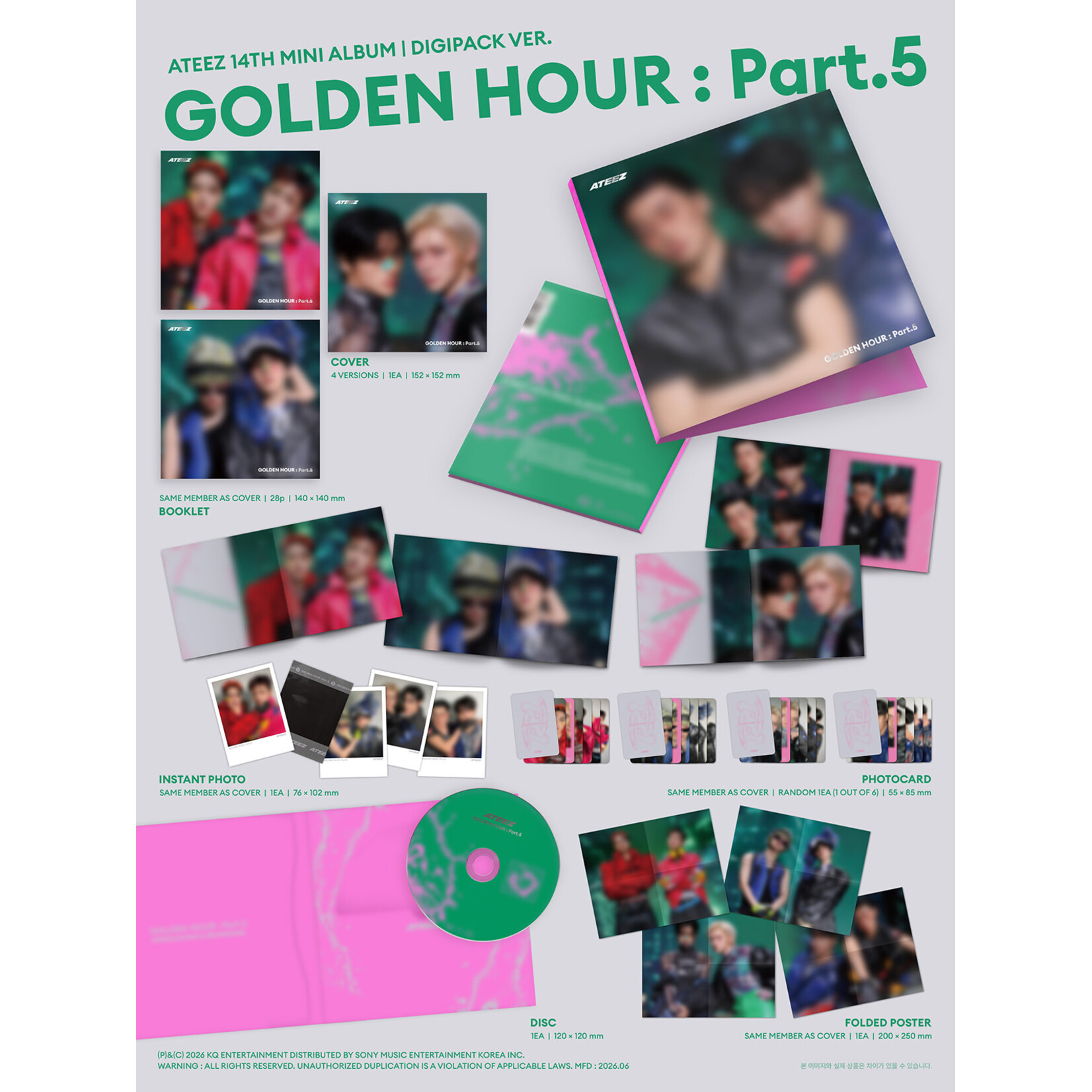 ATEEZ ATEEZ - 14th Mini [GOLDEN HOUR : Part.5] (DIGIPACK UNIT VER.)