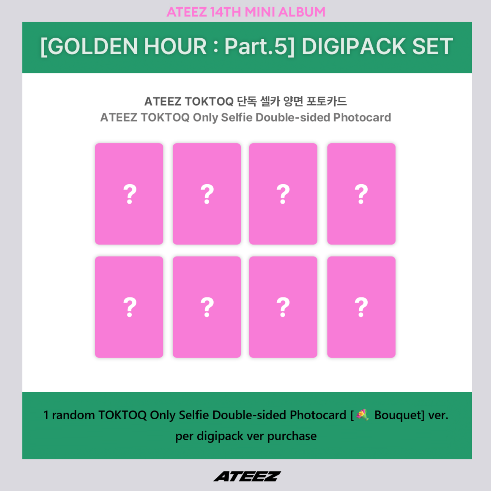 ATEEZ ATEEZ - 14th Mini [GOLDEN HOUR : Part.5] (DIGIPACK VER.) + Random Photocard (TOKTOQ)