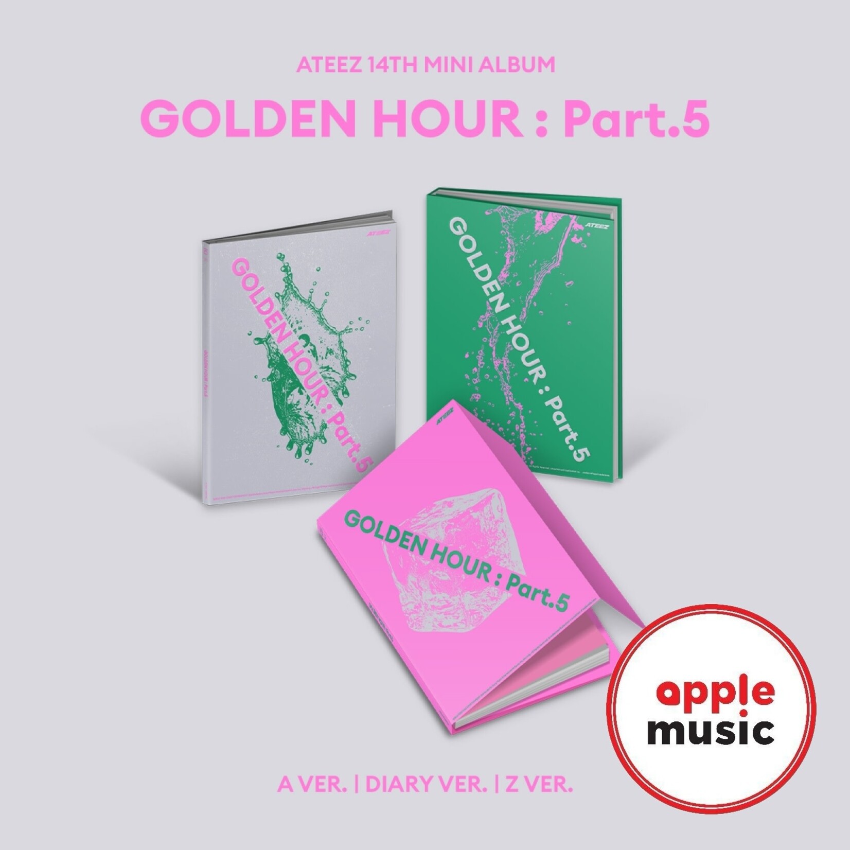 ATEEZ ATEEZ - 14th Mini [GOLDEN HOUR : Part.5] (Photobook Ver.) + Random Photocard (APPLE MUSIC)