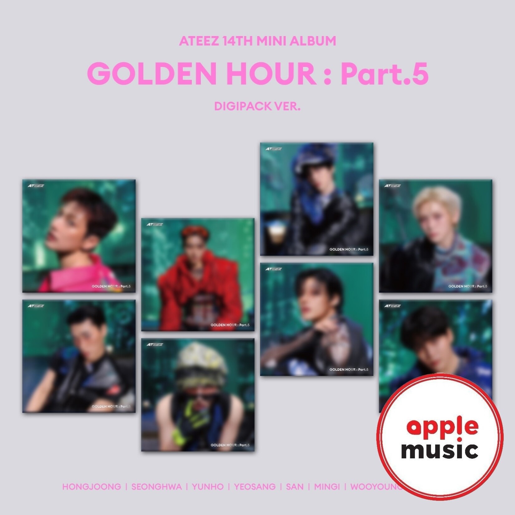 ATEEZ ATEEZ - 14th Mini [GOLDEN HOUR : Part.5] (DIGIPACK VER.) + Random Photocard (APPLE MUSIC)