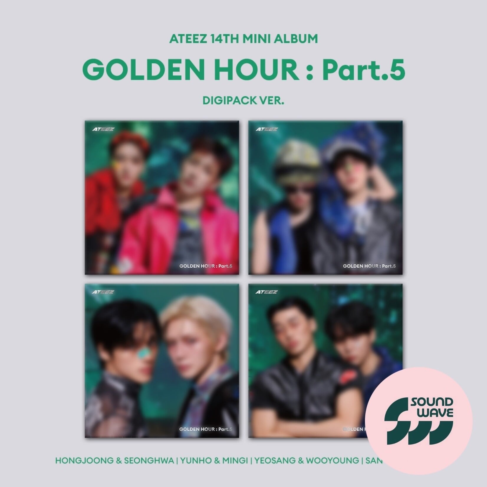 ATEEZ ATEEZ - 14th Mini [GOLDEN HOUR : Part.5] (DIGIPACK UNIT VER.) + Random Photocard (SW)