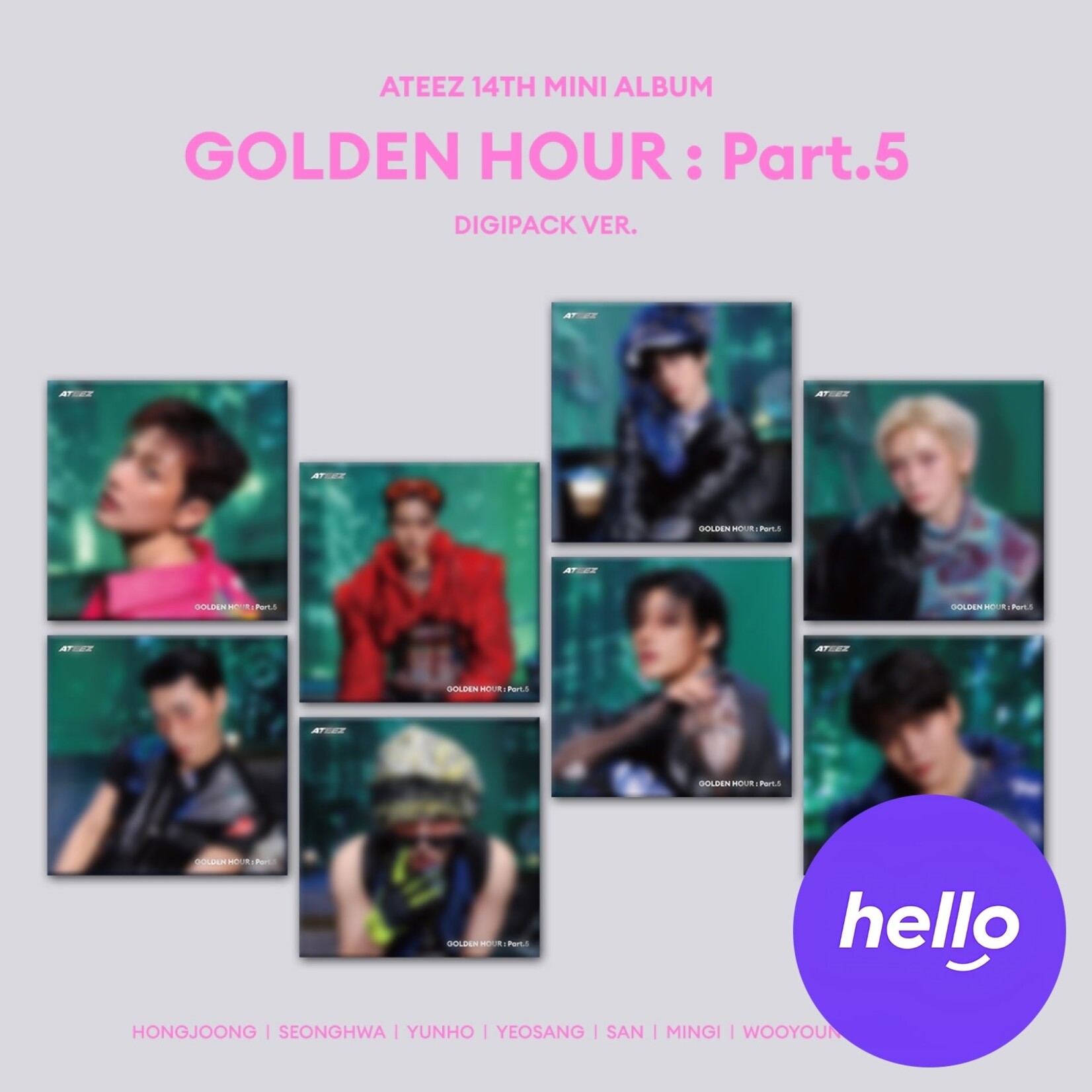 ATEEZ ATEEZ - 14th Mini [GOLDEN HOUR : Part.5] (DIGIPACK VER.) + Random Photocard (HELLOLIVE)