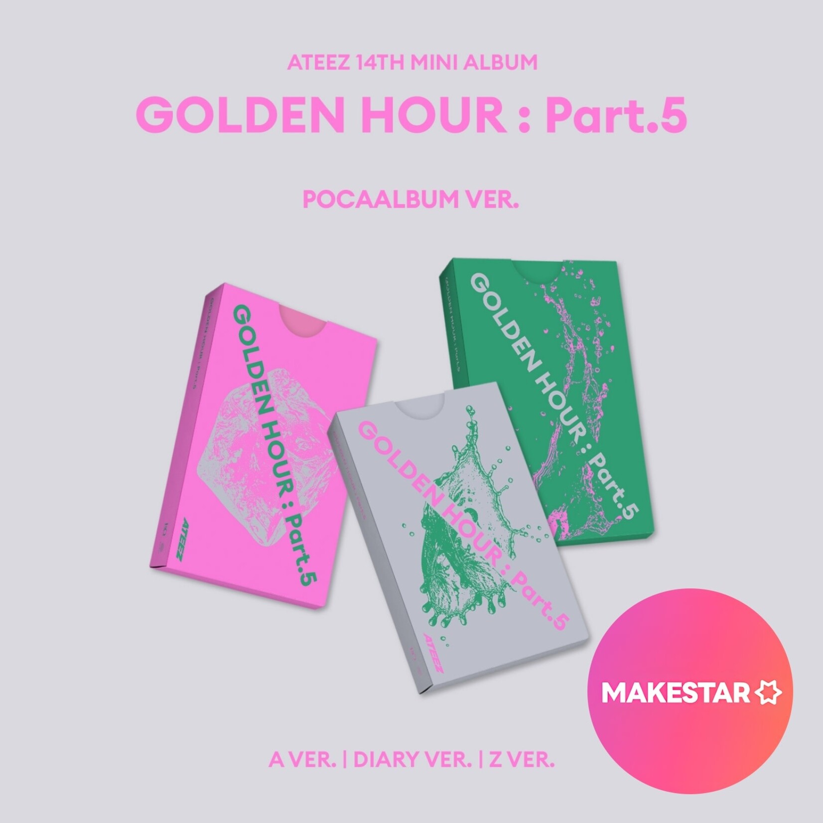 ATEEZ ATEEZ - 14th Mini [GOLDEN HOUR : Part.5] (POCAALBUM) + Random Photocard (MAKESTAR)