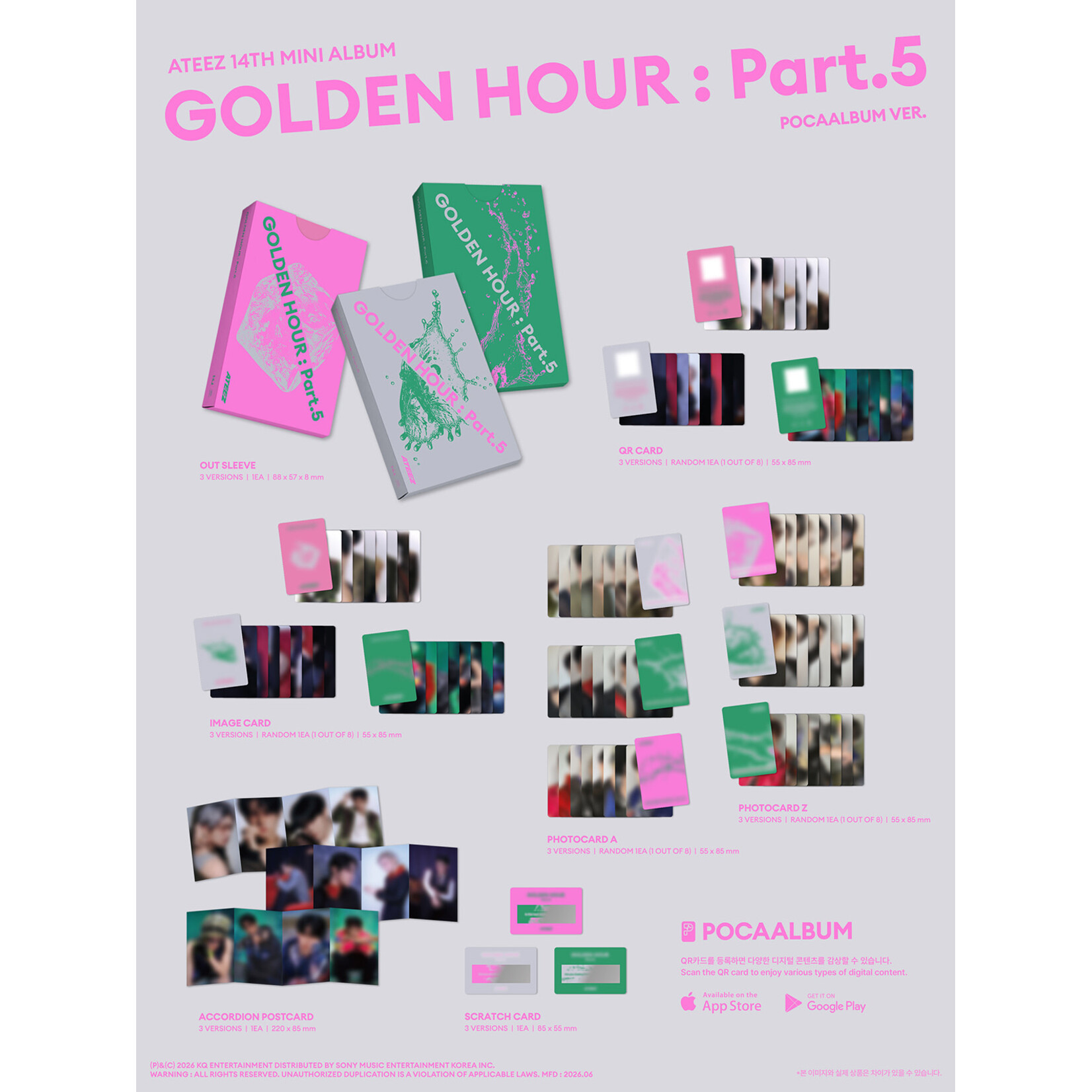 ATEEZ ATEEZ - 14th Mini [GOLDEN HOUR : Part.5] (POCAALBUM) + Random Photocard (MAKESTAR)