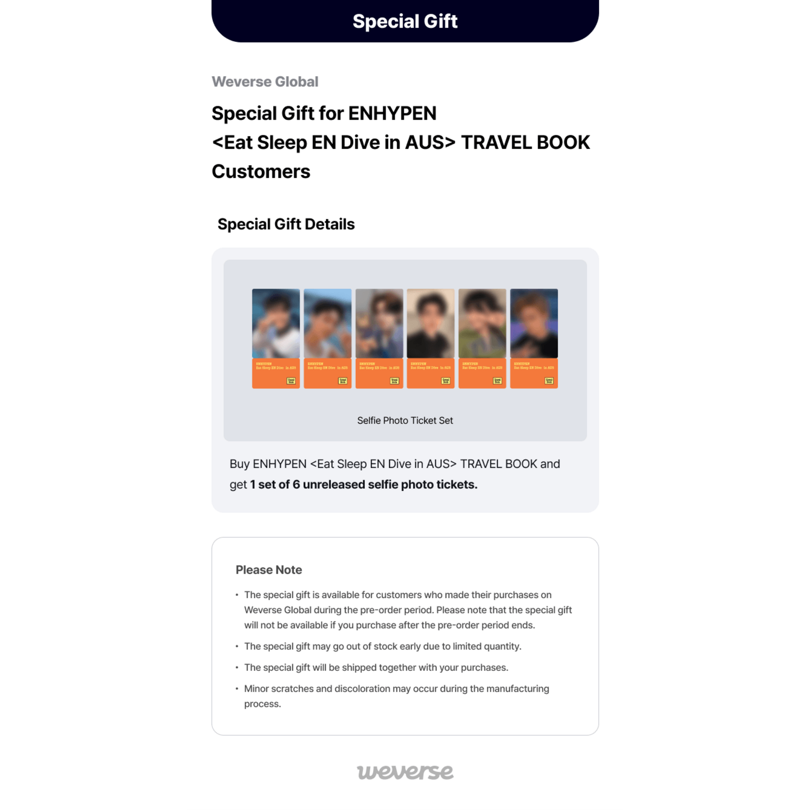 Enhypen ENHYPEN - TRAVEL BOOK Eat Sleep EN Dive in AUS + Weverse Gift (WS)