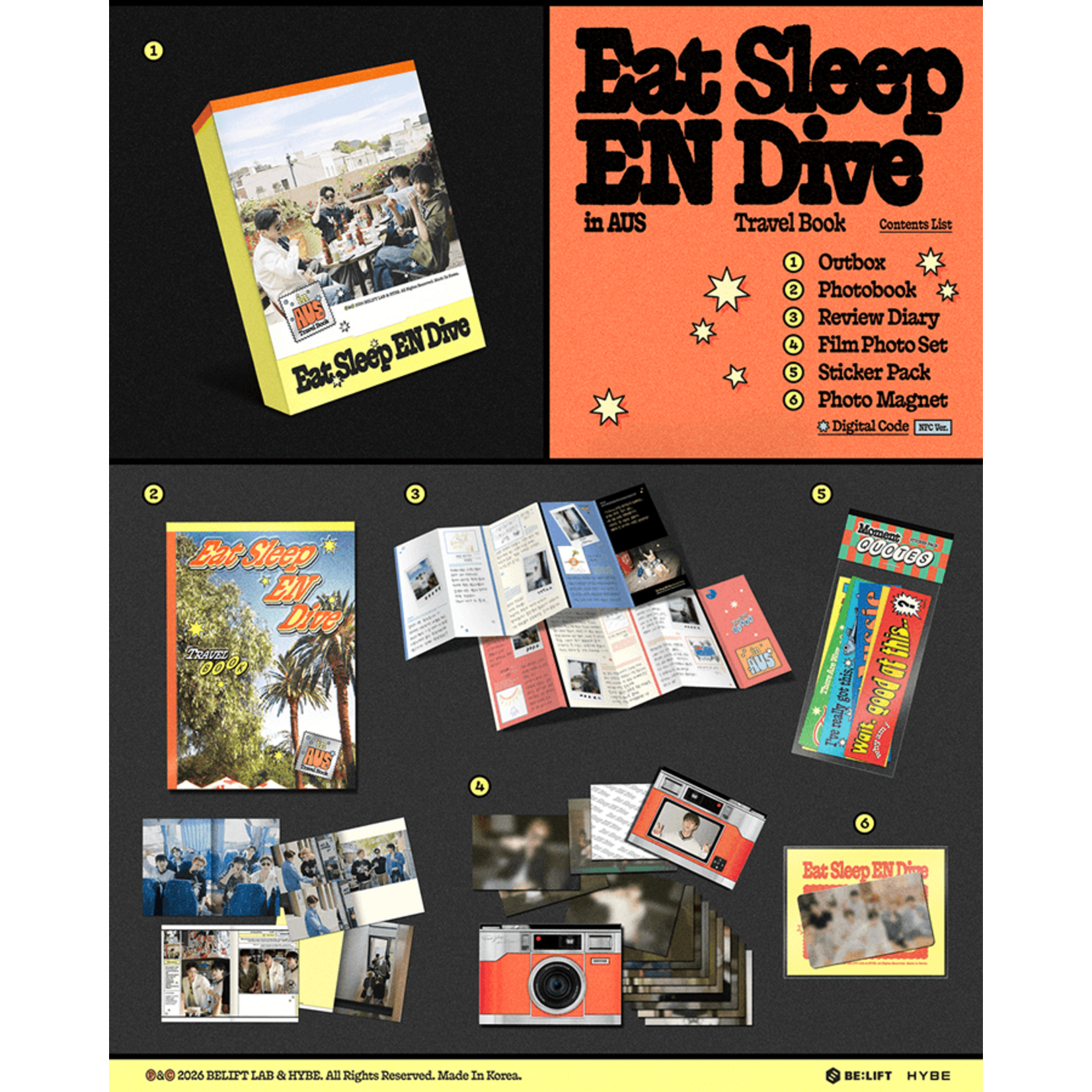 Enhypen ENHYPEN - TRAVEL BOOK Eat Sleep EN Dive in AUS + Weverse Gift (WS)