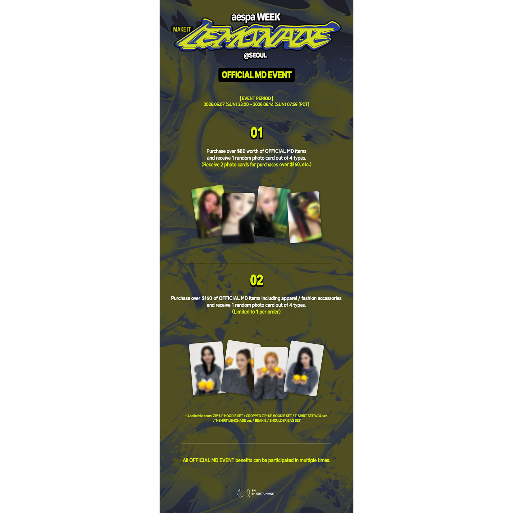 Aespa aespa - [aespa WEEK - MAKE IT LEMONADE MD] T-SHIRT SET (LEMONADE Ver.)