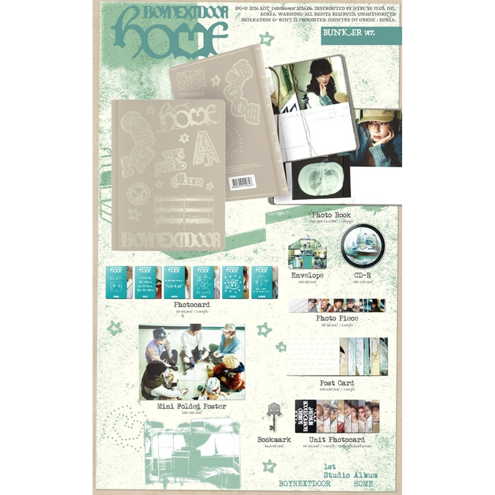 BoyNextDoor [SHOWCASE LIVE] BOYNEXTDOOR - 1st Studio Album [HOME] (Photobook Ver.) + Random Photocard (WS)