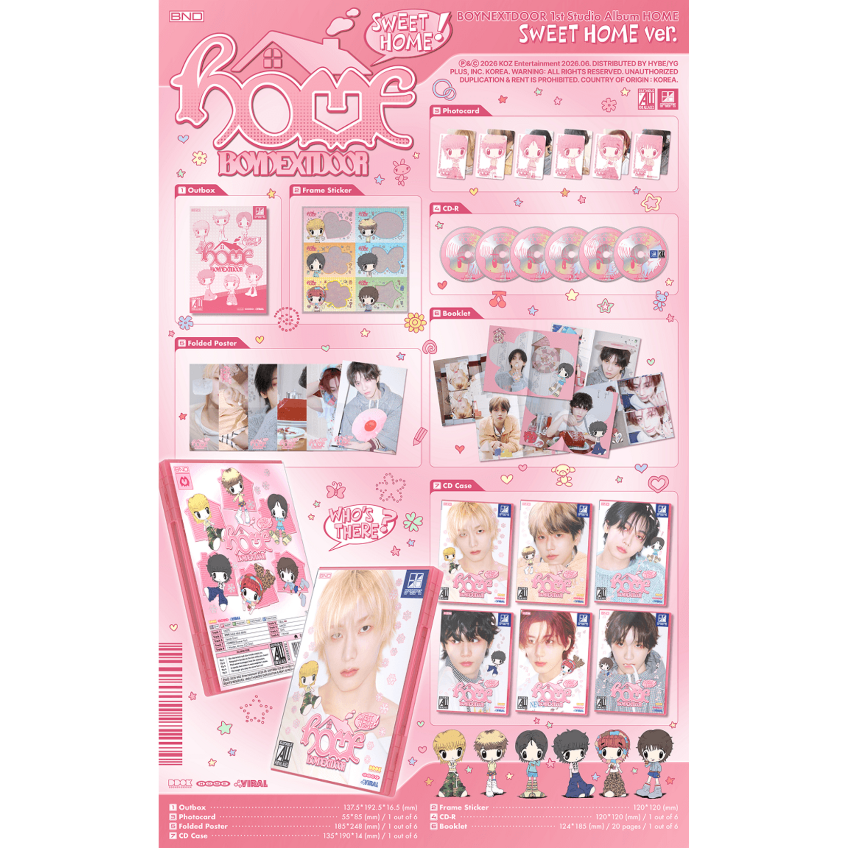 BoyNextDoor [SHOWCASE LIVE] 1st Studio Album [HOME] (SWEET HOME ver.) + Random Photocard (WS)