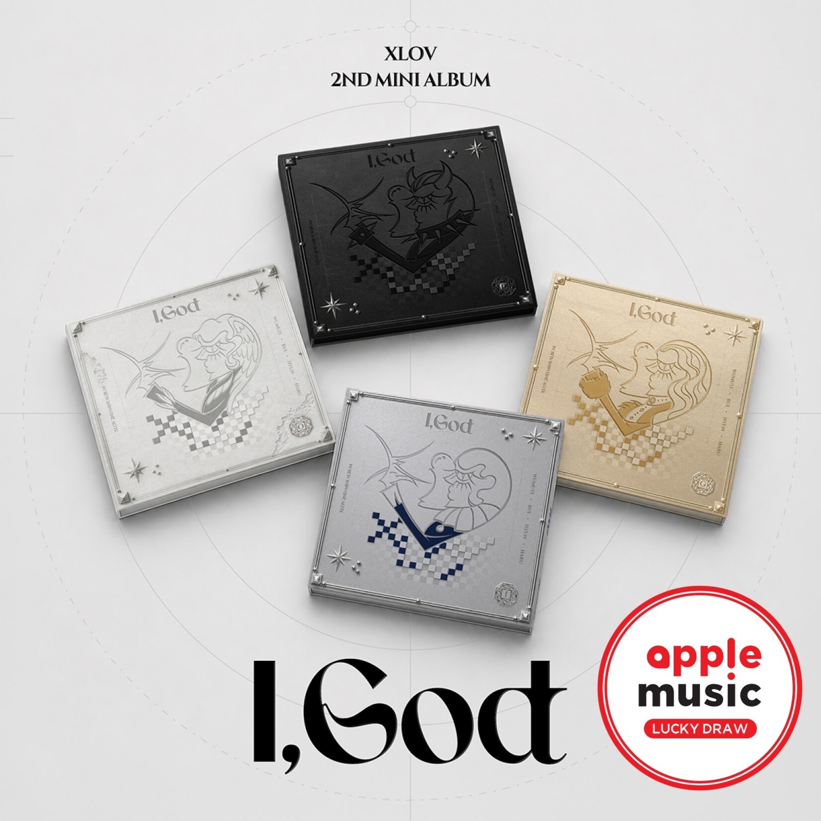 XLOV [LUCKY DRAW] XLOV - 2ND MINI ALBUM [I,God] + Random Photocard (APPLE MUSIC)