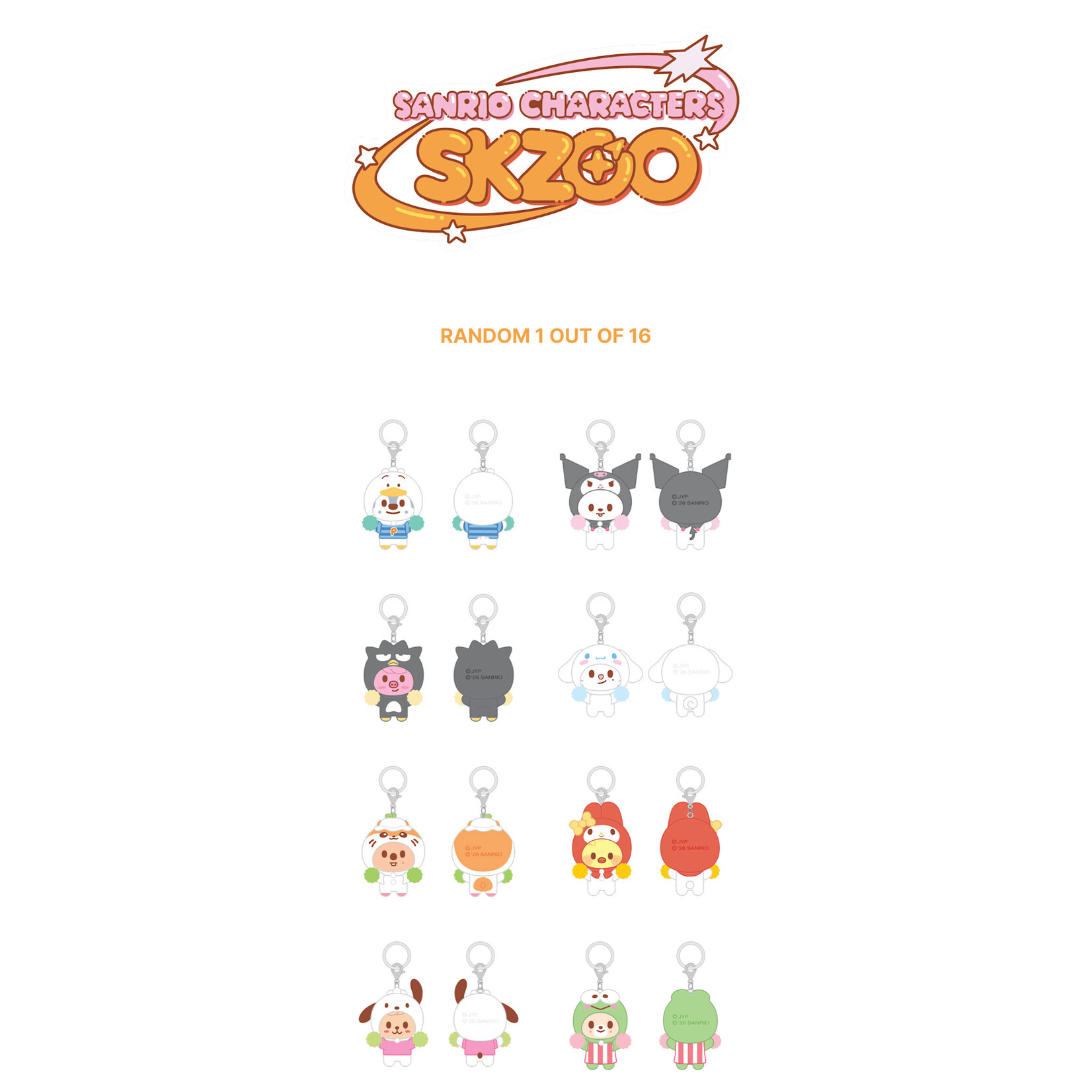 Stray Kids Stray Kids - SECRET FLOCKED FIGURE KEYRING (CHEER UP Ver.) - SKZOO X SANRIO CHARACTERS (RANDOM)