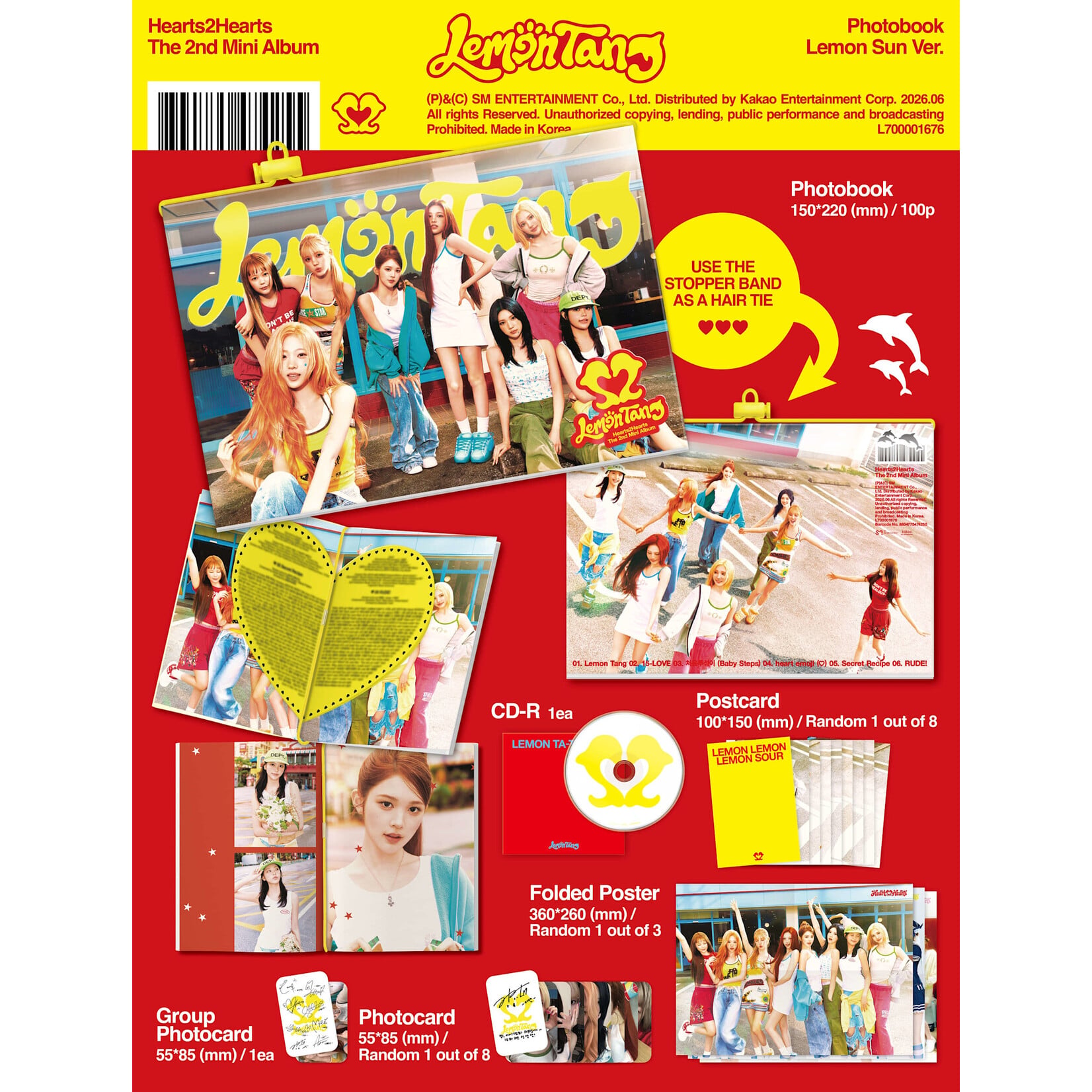 Hearts2Hearts Hearts2Hearts - 2nd Mini Album [Lemon Tang] (Photobook Ver.) + Random Photocard (SW)