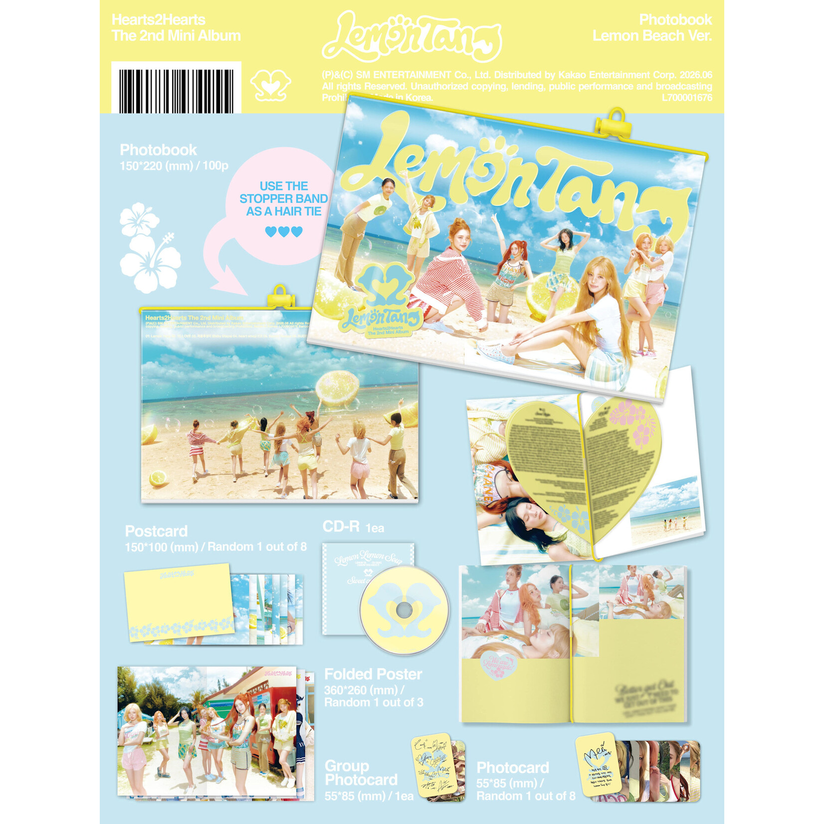 Hearts2Hearts Hearts2Hearts - 2nd Mini Album [Lemon Tang] (Photobook Ver.) + Random Photocard (MAKESTAR)