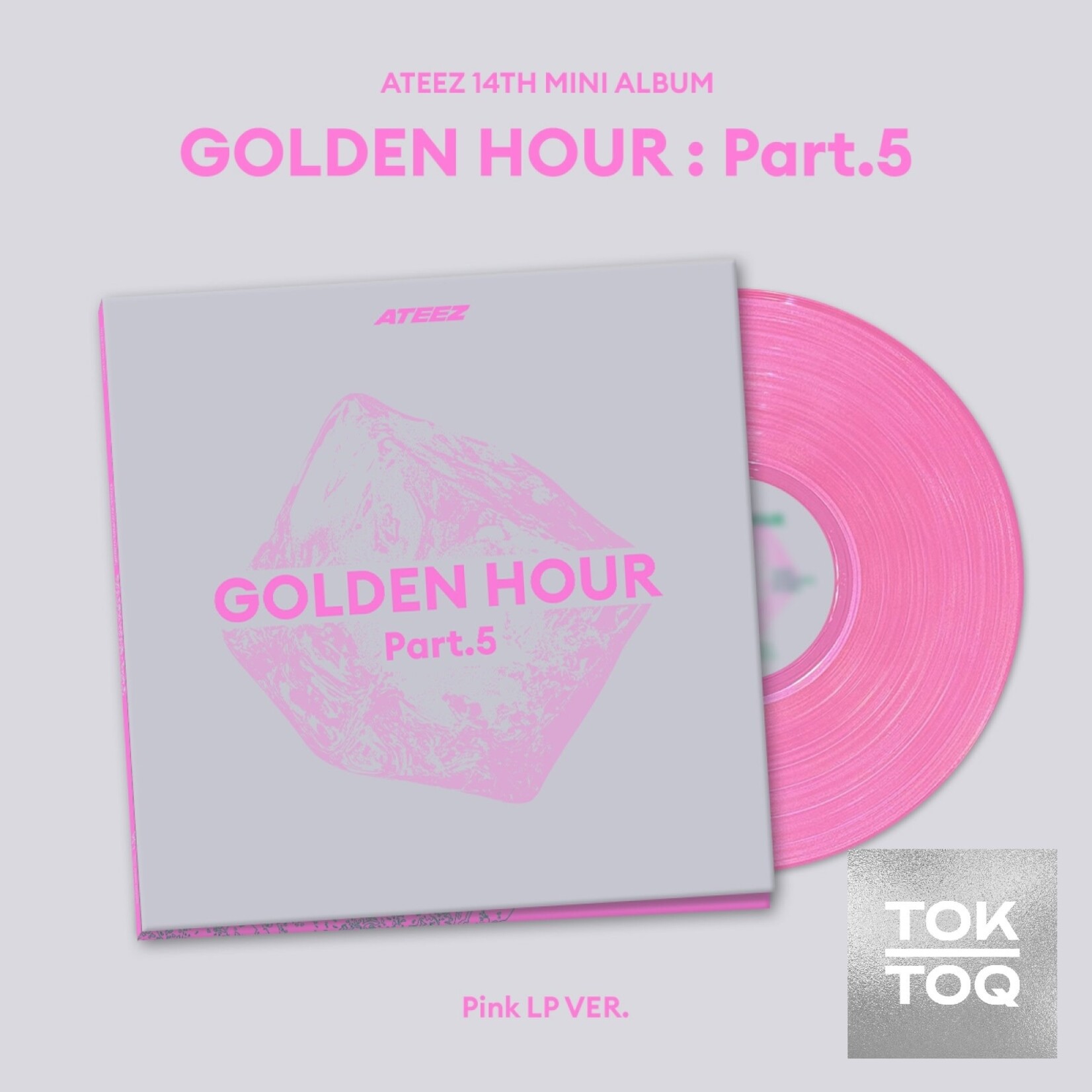 ATEEZ ATEEZ - 14th Mini Album [GOLDEN HOUR : Part.5] (Pink LP Ver.) + 2 Random Photocard (KQ SHOP)