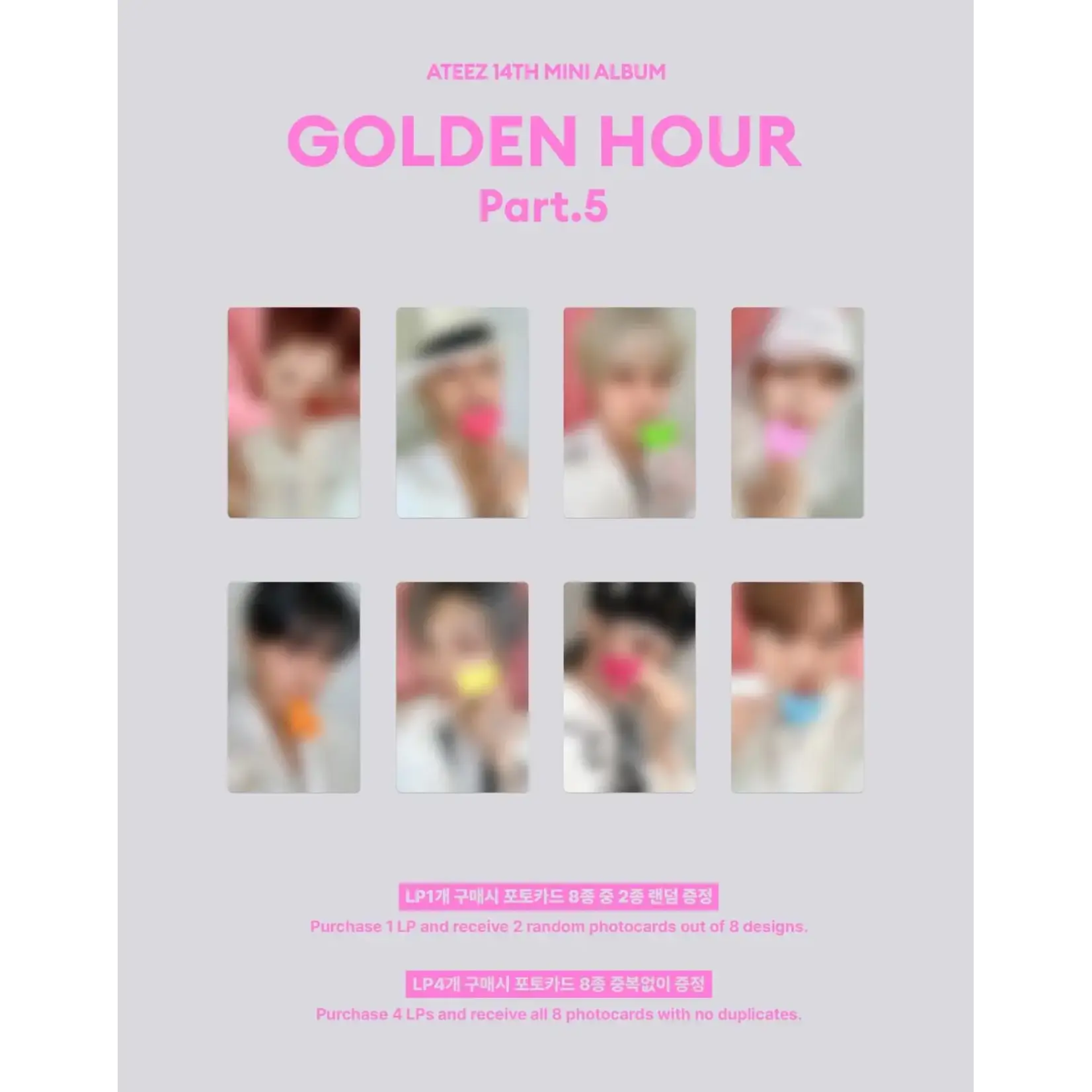 ATEEZ ATEEZ - 14th Mini Album [GOLDEN HOUR : Part.5] (Pink LP Ver.) + 2 Random Photocard (KQ SHOP)