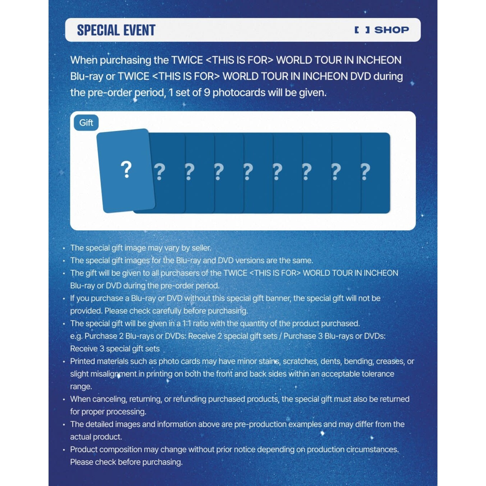 Twice TWICE - [THIS IS FOR] WORLD TOUR IN INCHEON DVD + Photocard SET (FANS SHOP)